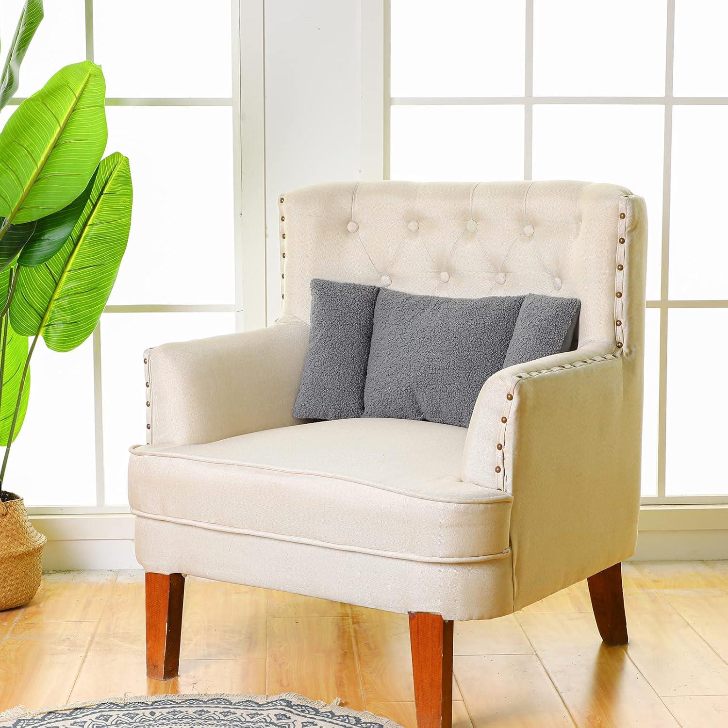 Queekay Fleece Lumbar Support Pillow 3 Section Back Pillow Office Chair for Back Support Comfortable Lumbar Cushion for Car Seat Pain Relief Sofa Rest(Gray)