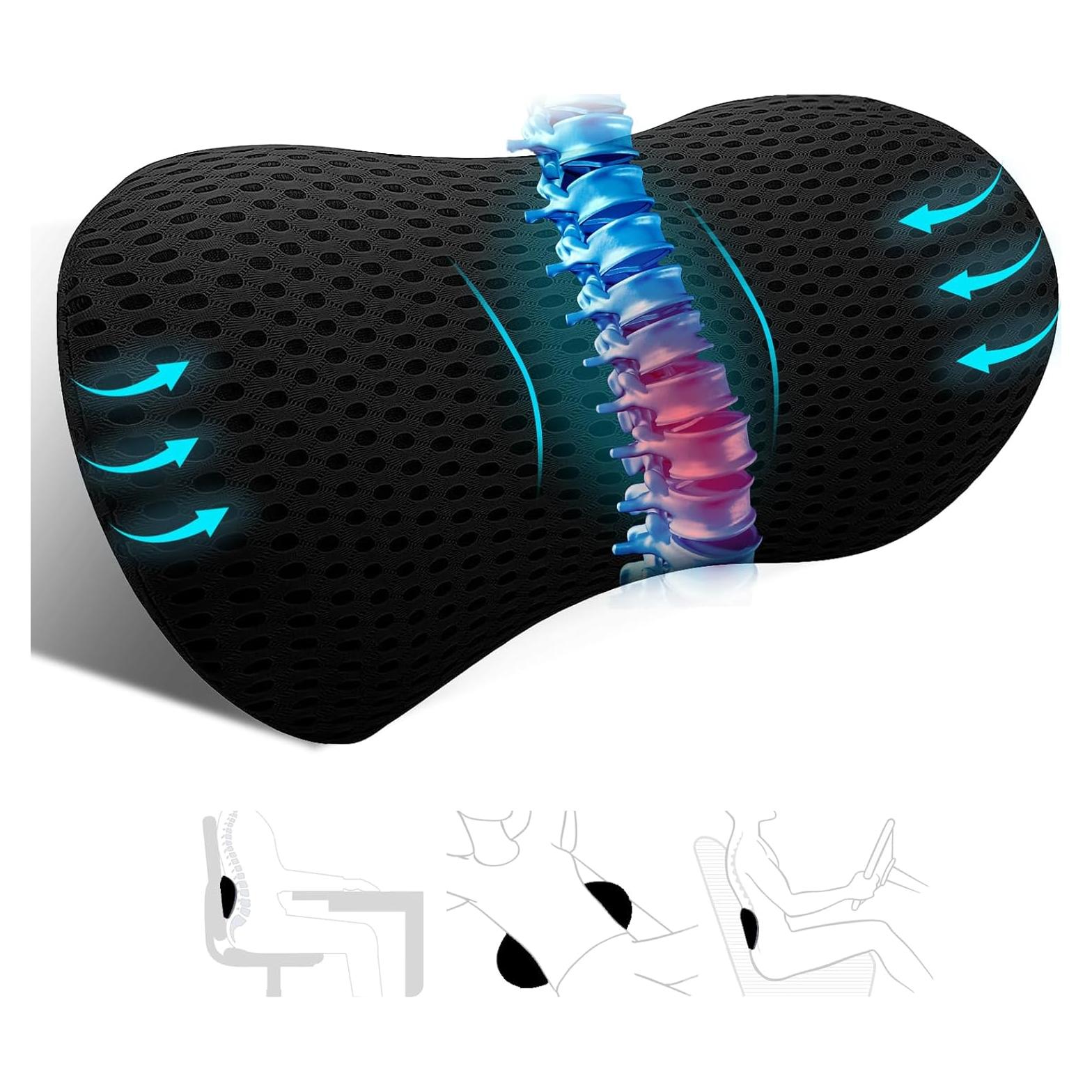 Almohada Lumbar Ergonomica Kasney Espuma de Memoria Negra