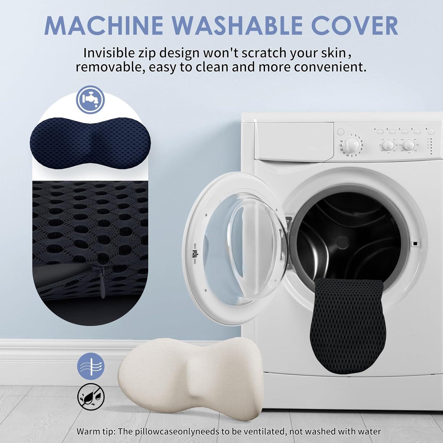 Almohada Lumbar Ergonomica Kasney Espuma de Memoria Negra