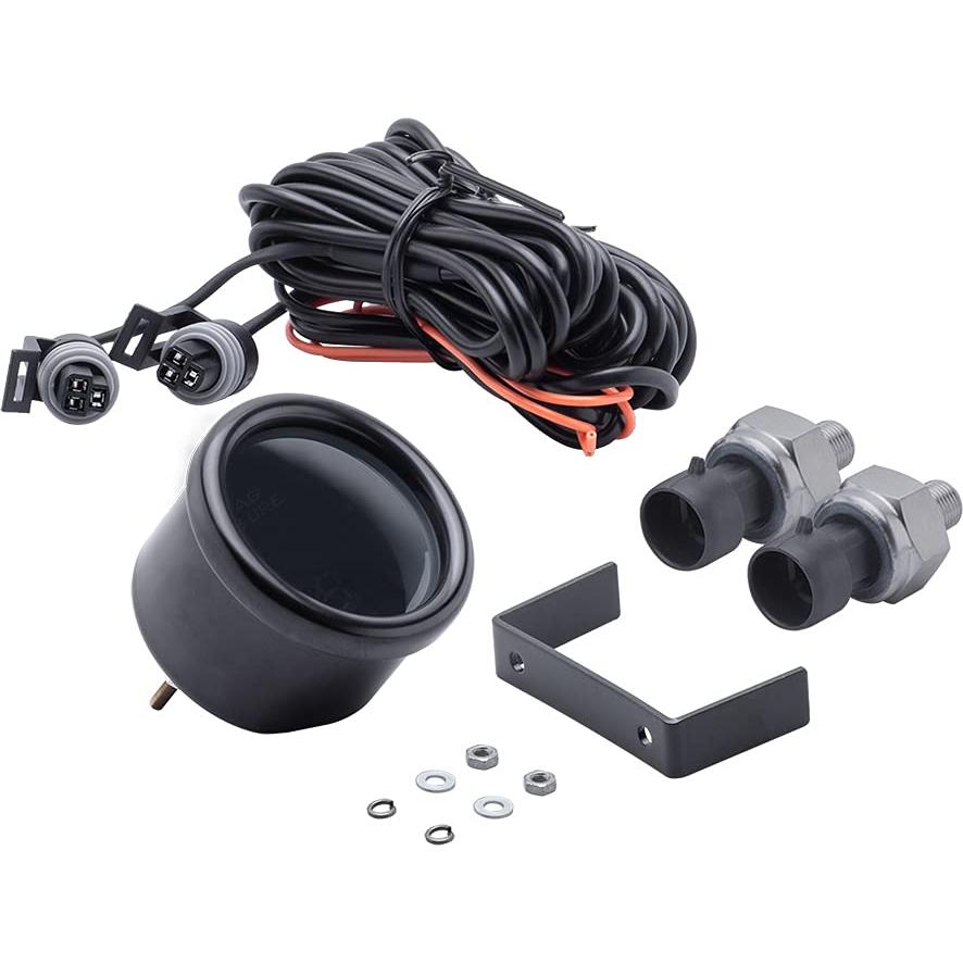 Manómetro Digital CNRAQR 52mm Doble Pantalla 0-15 Bar Rojo