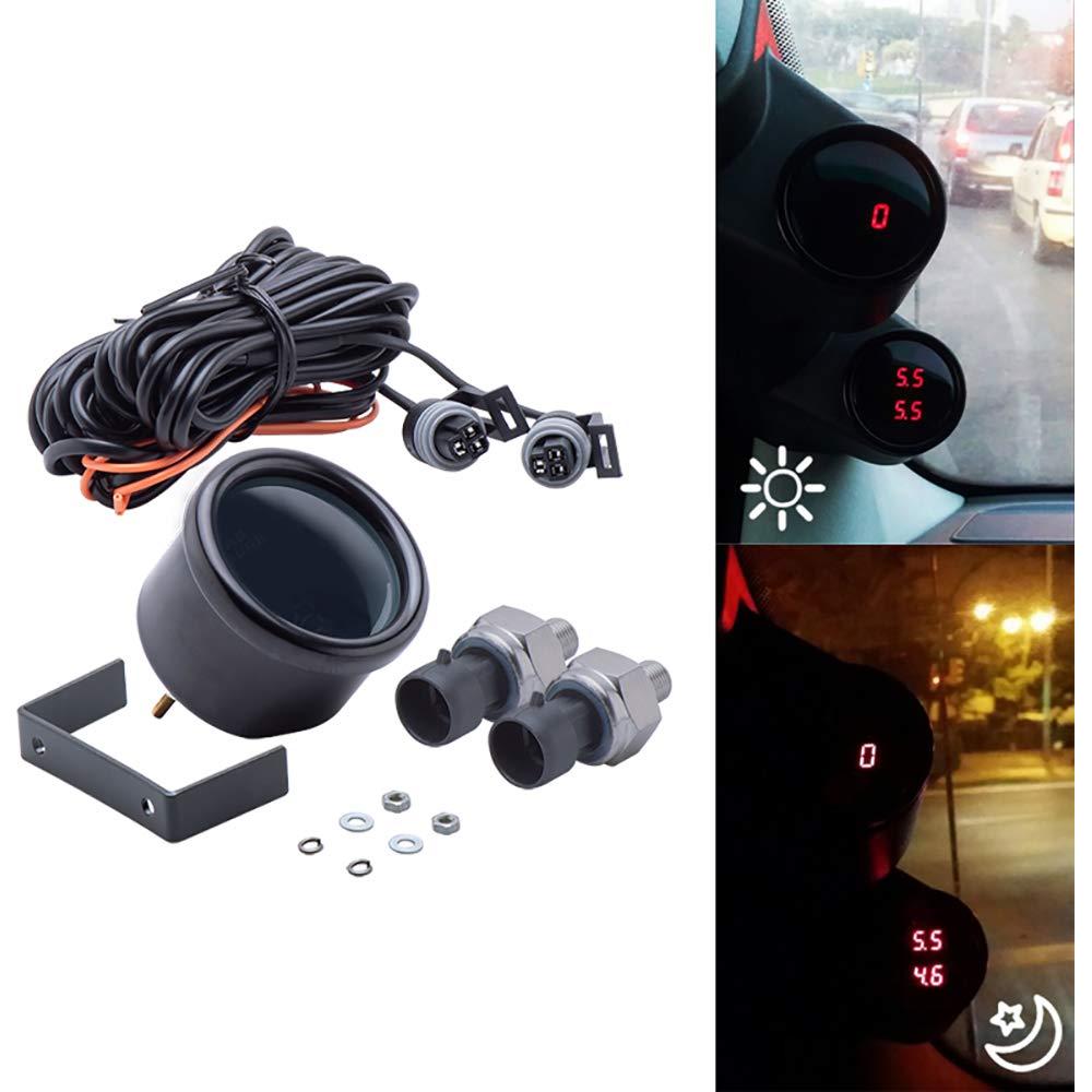 Manómetro Digital CNRAQR 52mm Doble Pantalla 0-15 Bar Rojo