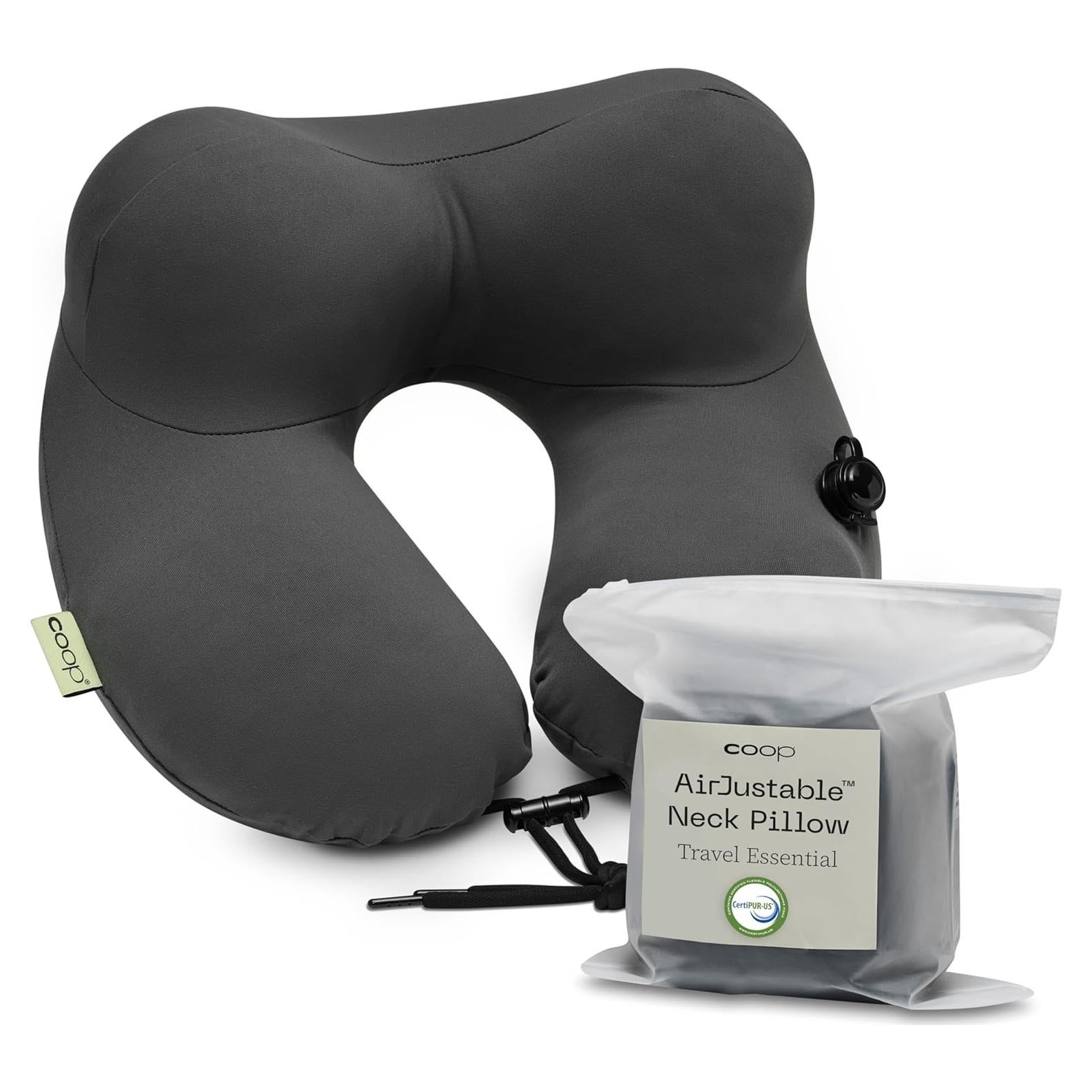 Almohada de Viaje Inflable Coop Home Goods AirJustable - Soporte Ajustable