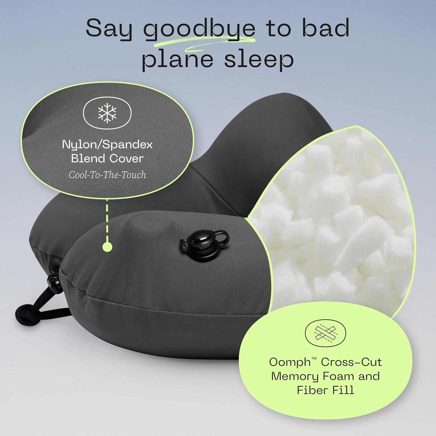 Almohada de Viaje Inflable Coop Home Goods AirJustable - Soporte Ajustable