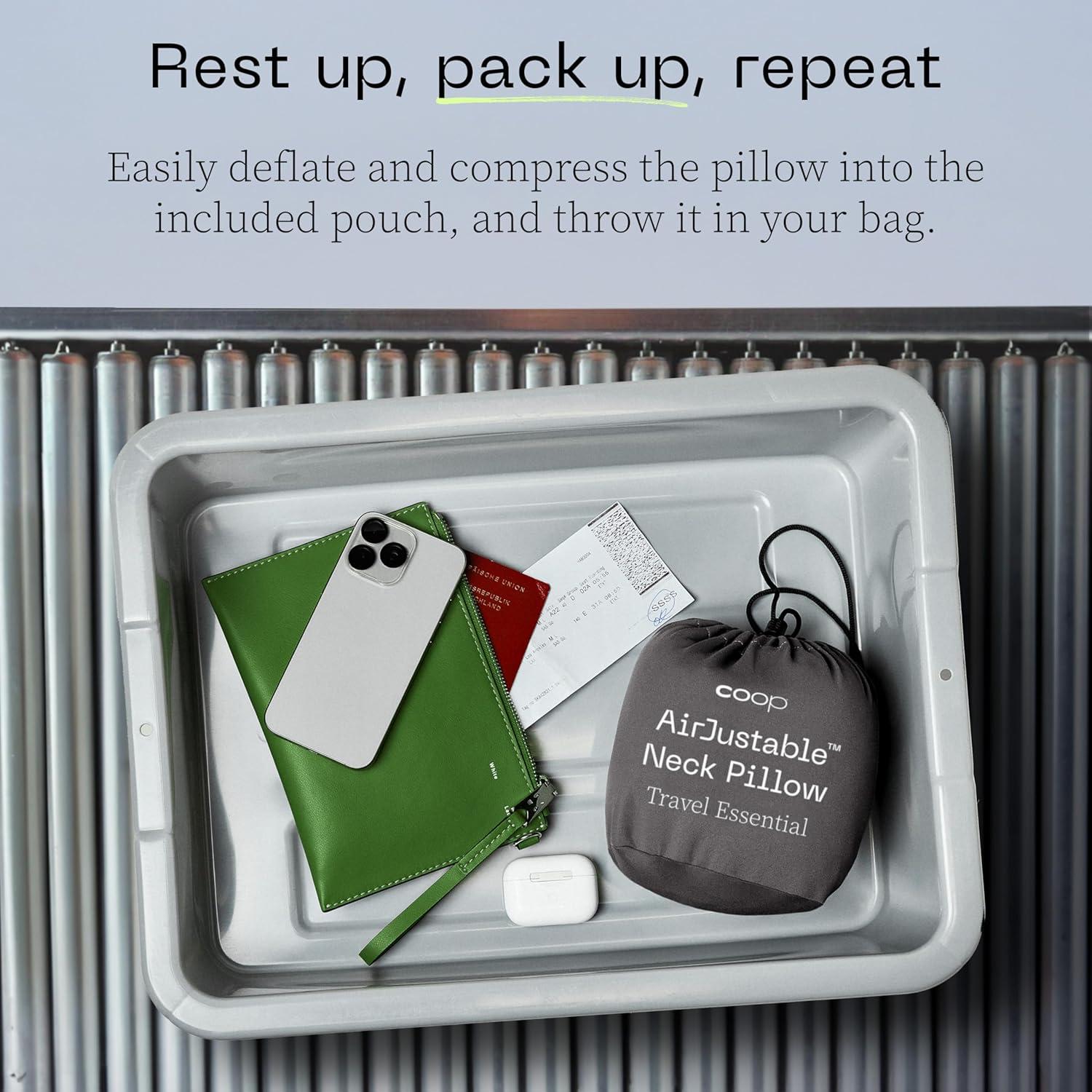 Almohada de Viaje Inflable Coop Home Goods AirJustable - Soporte Ajustable