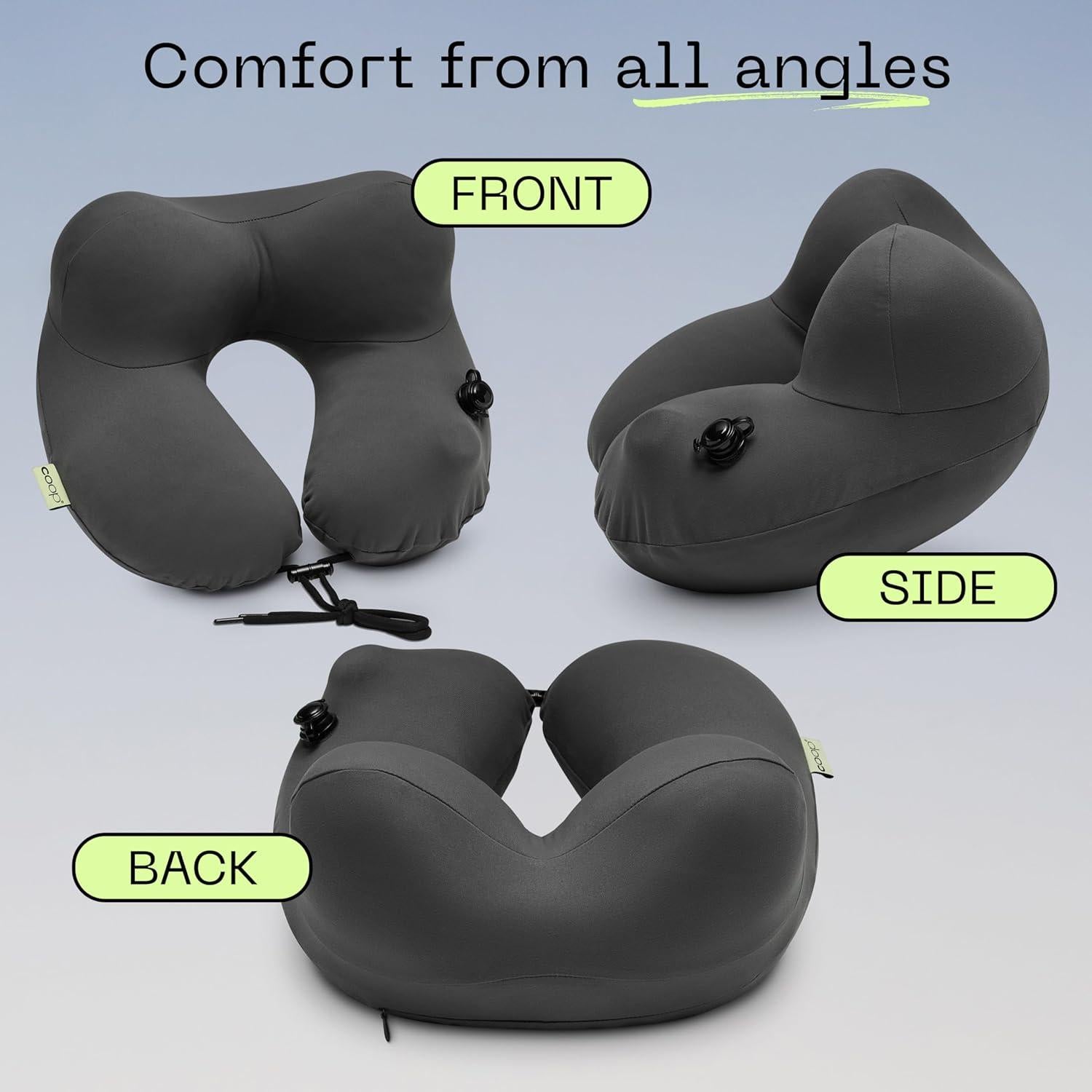 Almohada de Viaje Inflable Coop Home Goods AirJustable - Soporte Ajustable