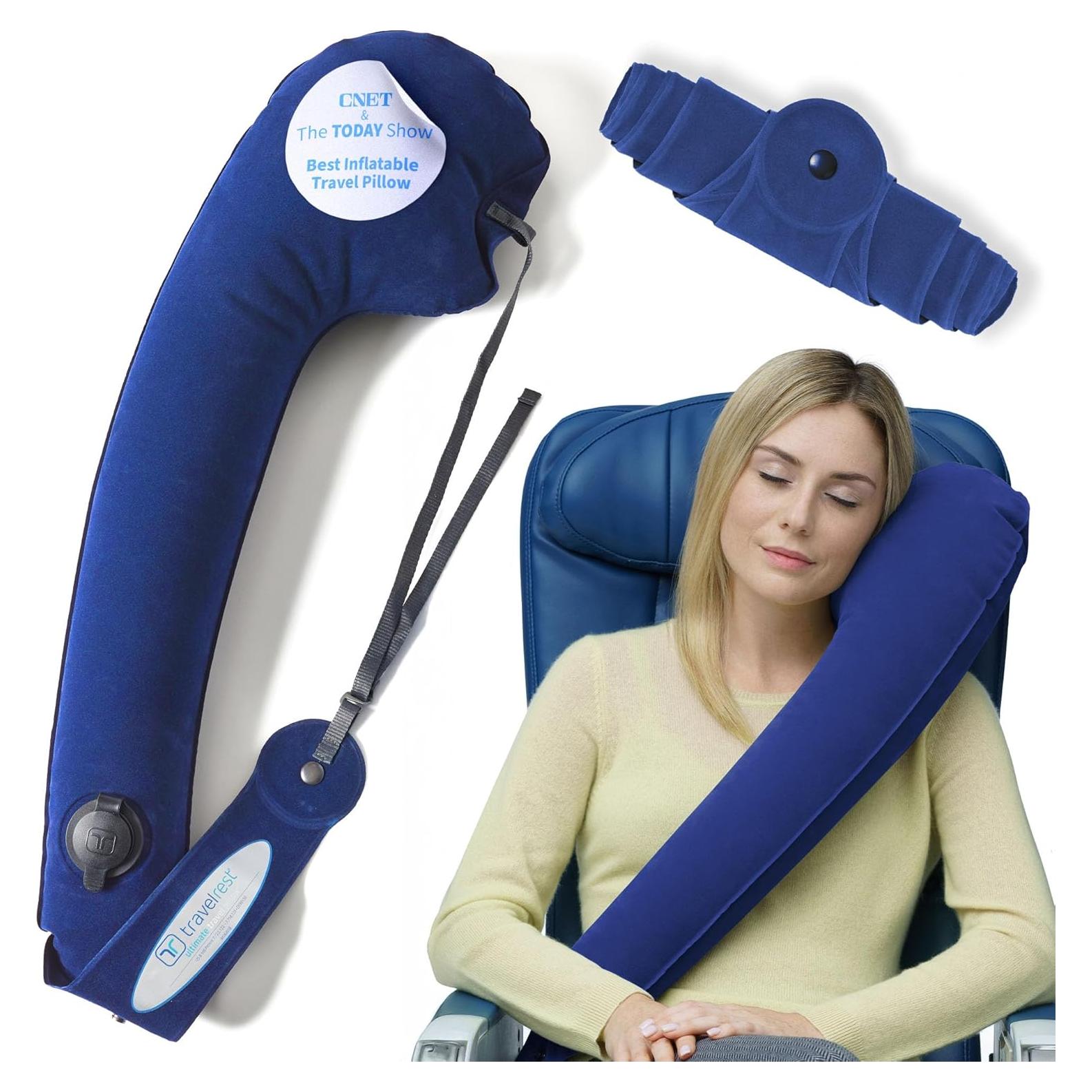 Almohada de Viaje Travelrest Ultimate Inflable Azul