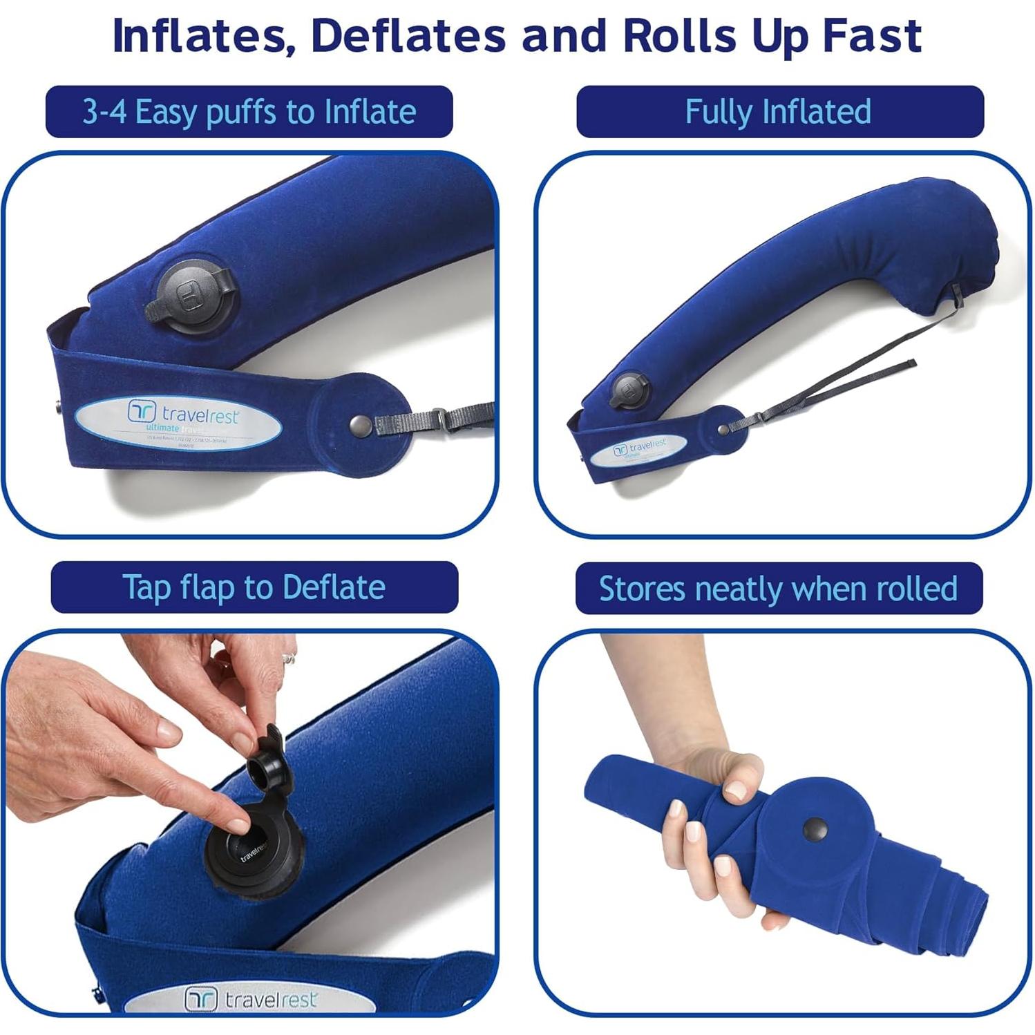 Almohada de Viaje Travelrest Ultimate Inflable Azul