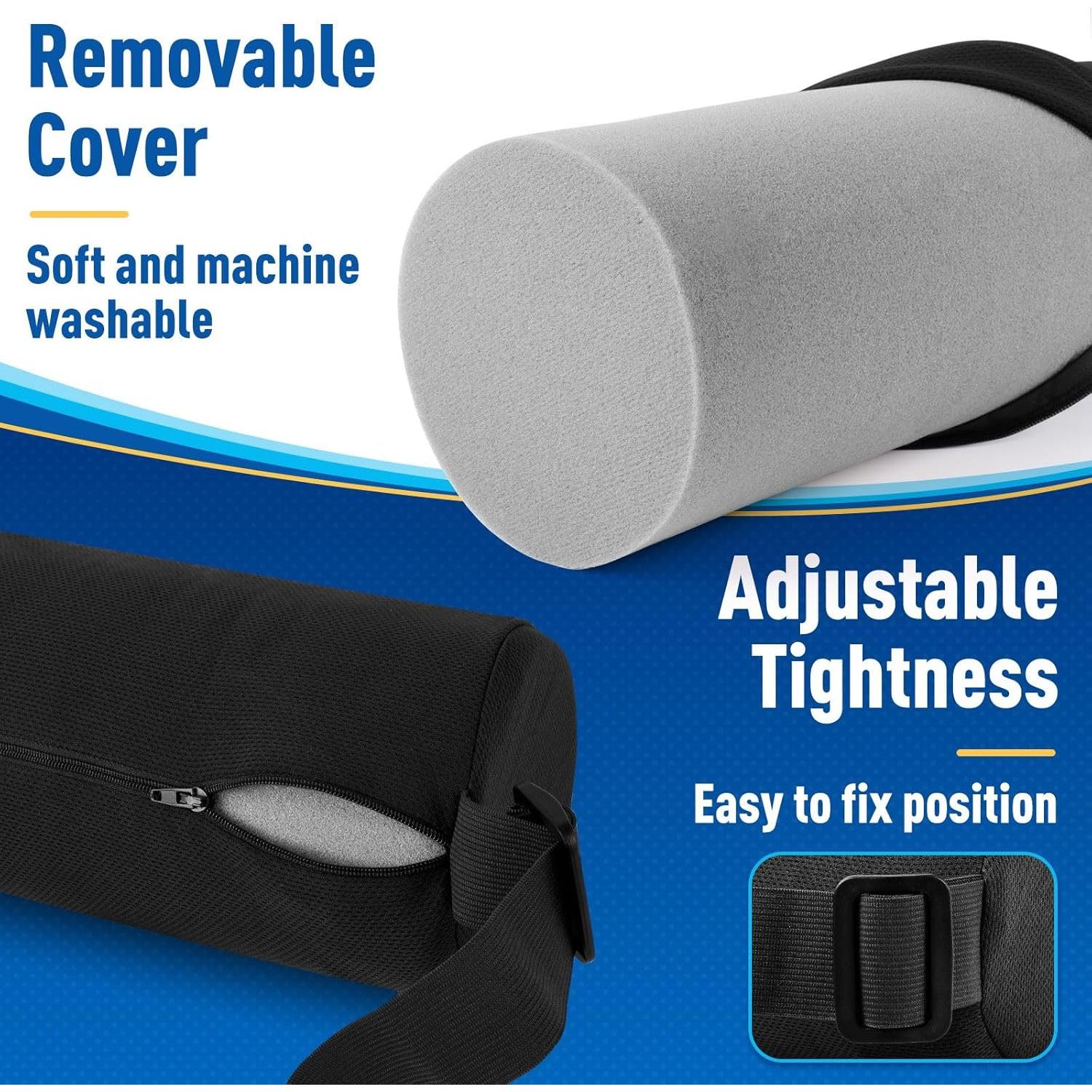 Almohada Lumbar CushZone Espuma Memoria Negra 27.7x12cm