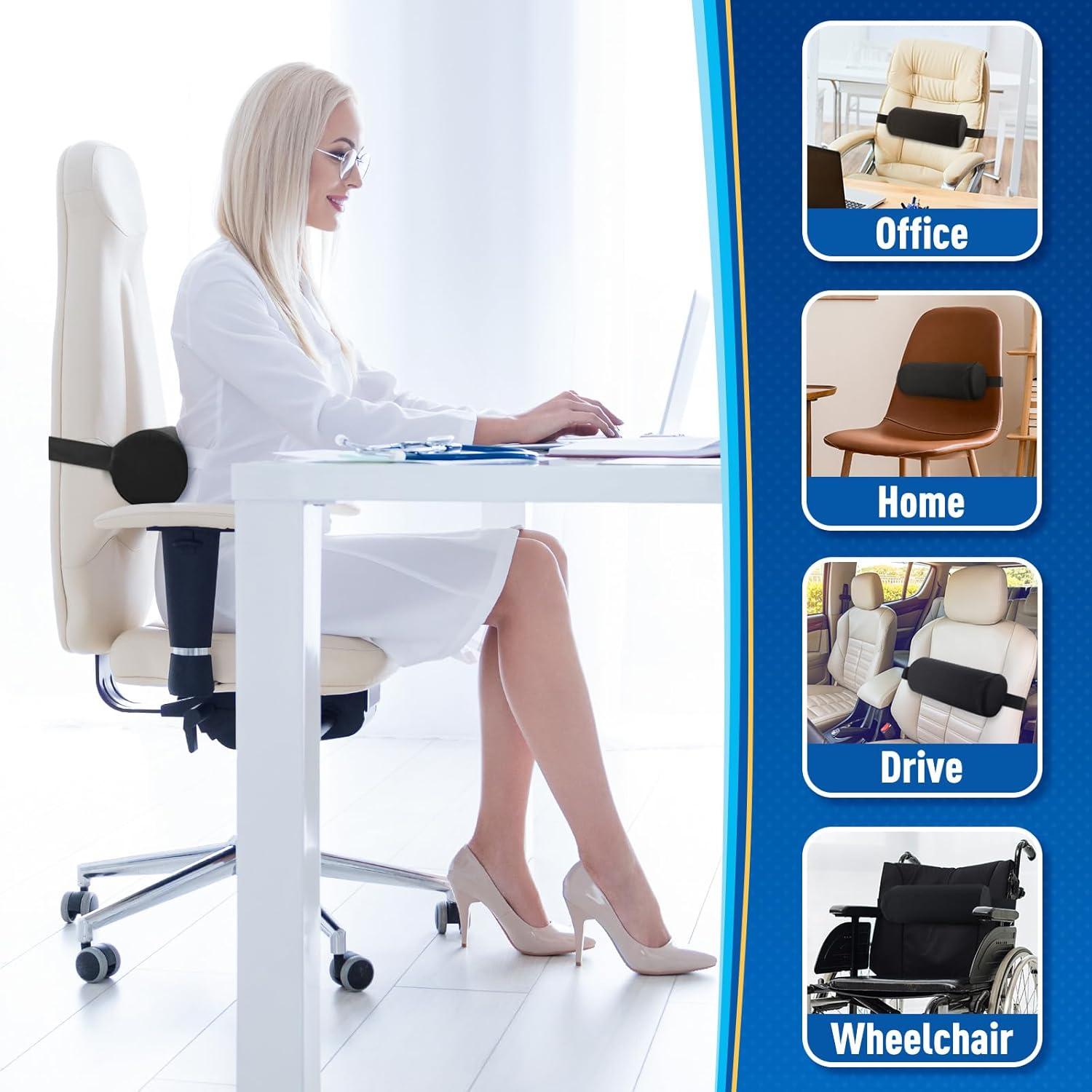 Almohada Lumbar CushZone Espuma Memoria Negra 27.7x12cm