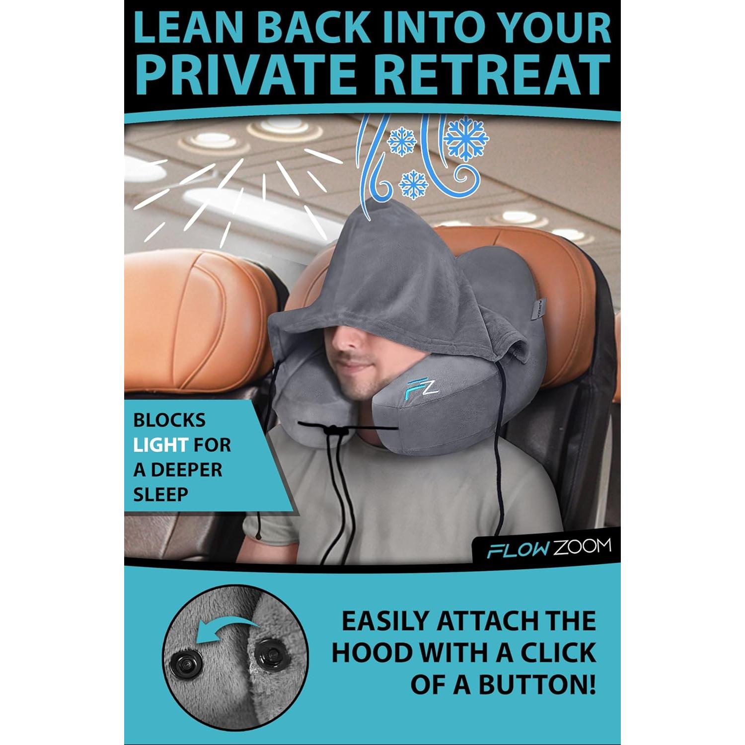 Almohada de Cuello Inflable FLOWZOOM L Gris Plateado