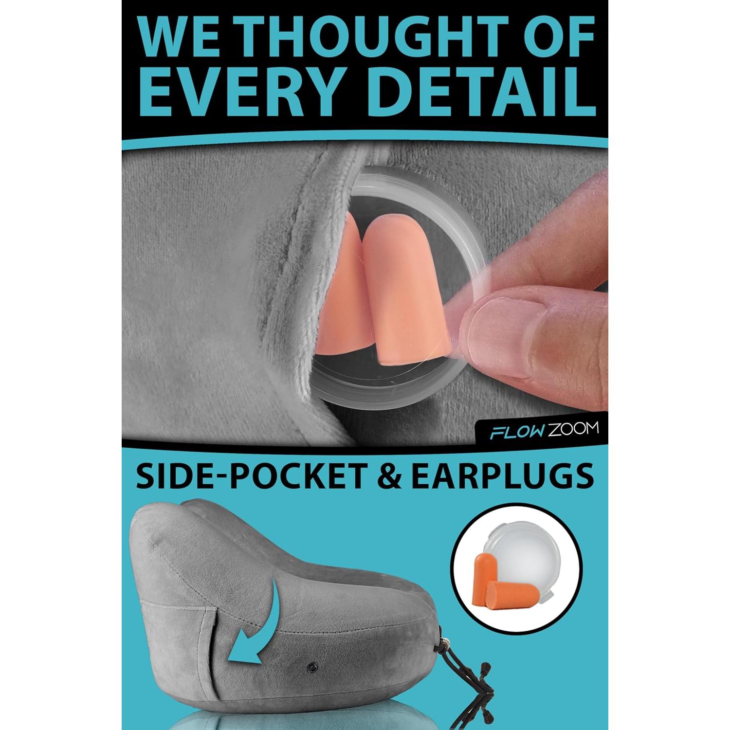 Almohada de Cuello Inflable FLOWZOOM L Gris Plateado