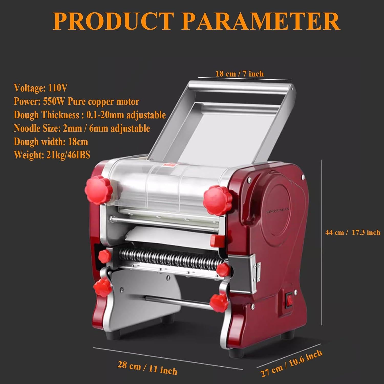 Máquina Eléctrica para Hacer Pasta XINGYUEXUAN 2/6mm