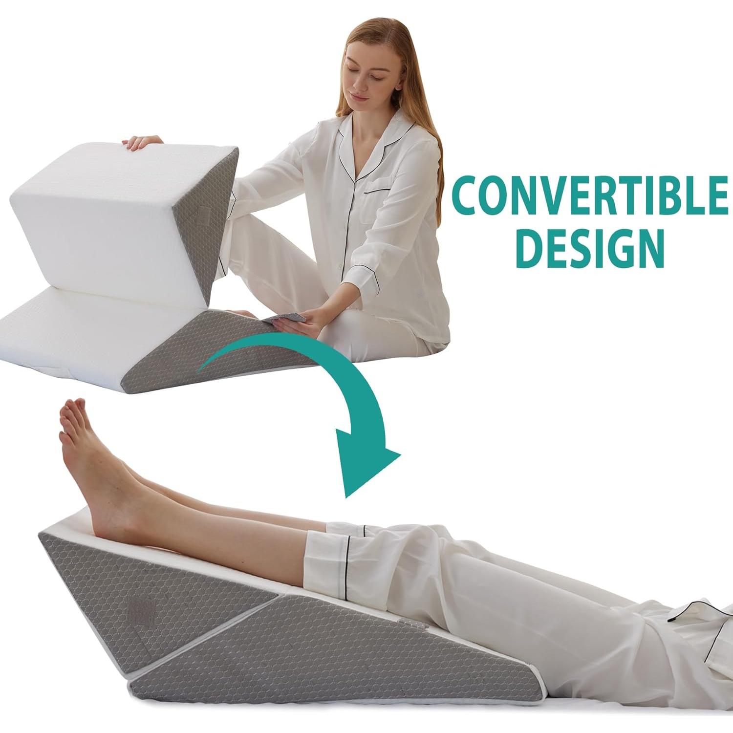 Cojín en cuña 3 piezas Bedluxe ajustable para reflujo