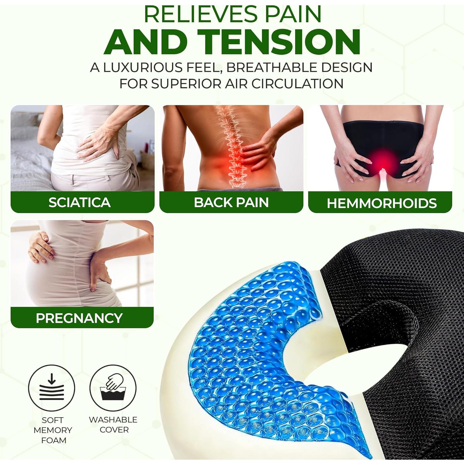 Almohada de Gel Viscoelástica AnboCare para Dolor de Cola 41.4x33.5cm