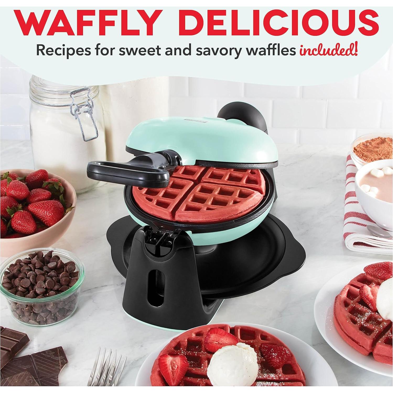 Máquina de Waffles Belgas DASH Aqua 16.5 cm Antiadherente