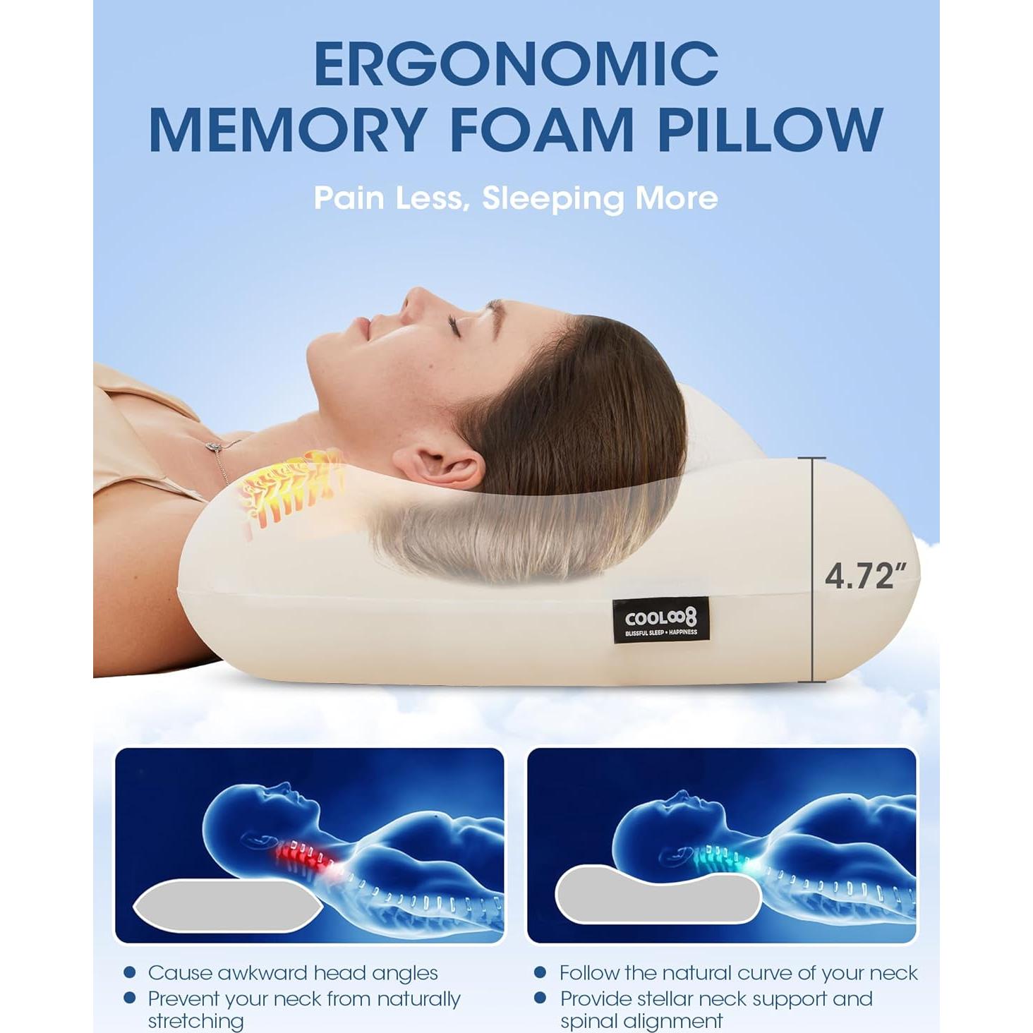 Juego de 2 almohadas viscoelásticas Cooloo8 tamaño queen