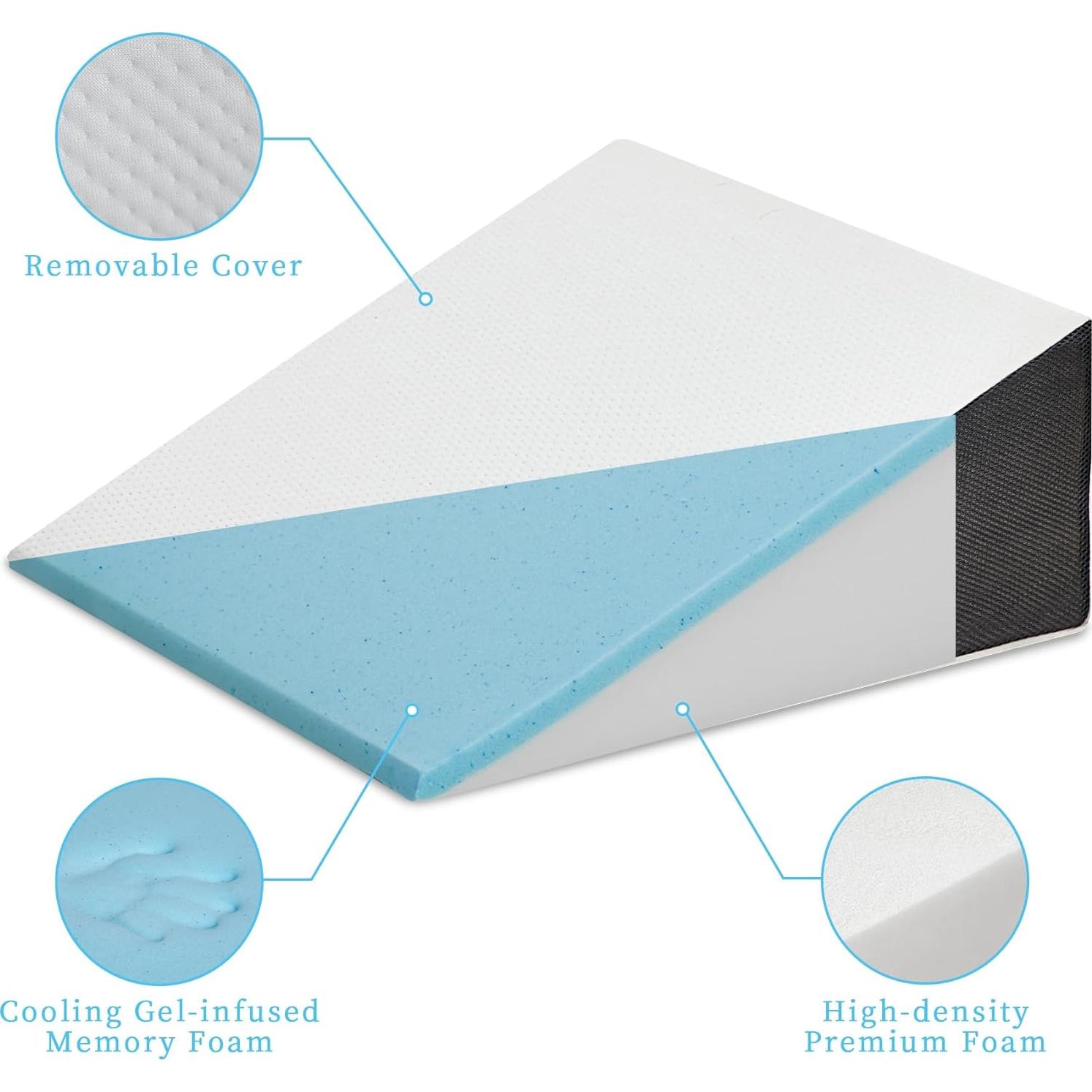 Cojín en forma de cuña Touchutopia 60x60 cm Espuma Viscoelástica