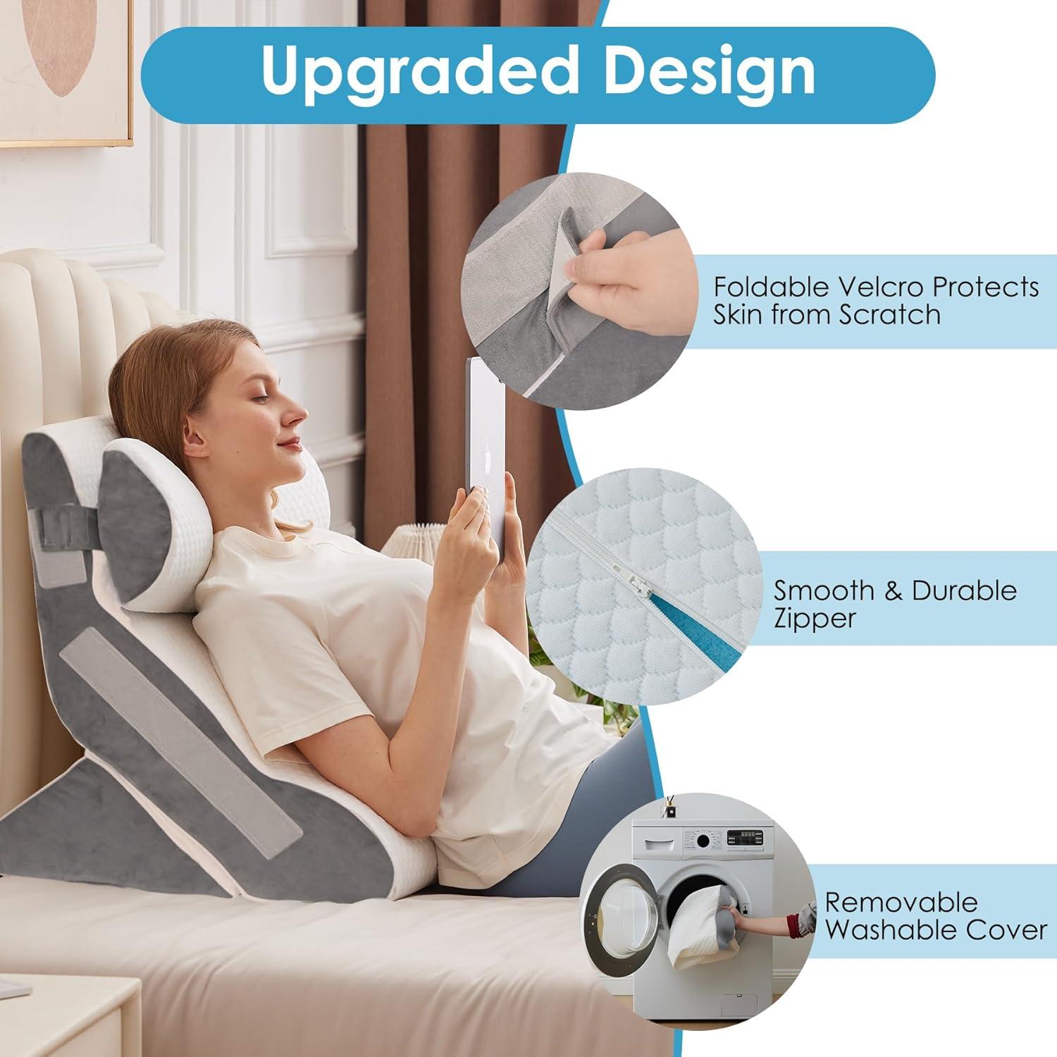 Almohada Cuña Ajustable MEGCXIT 3PCS para Reflujo y Dolor