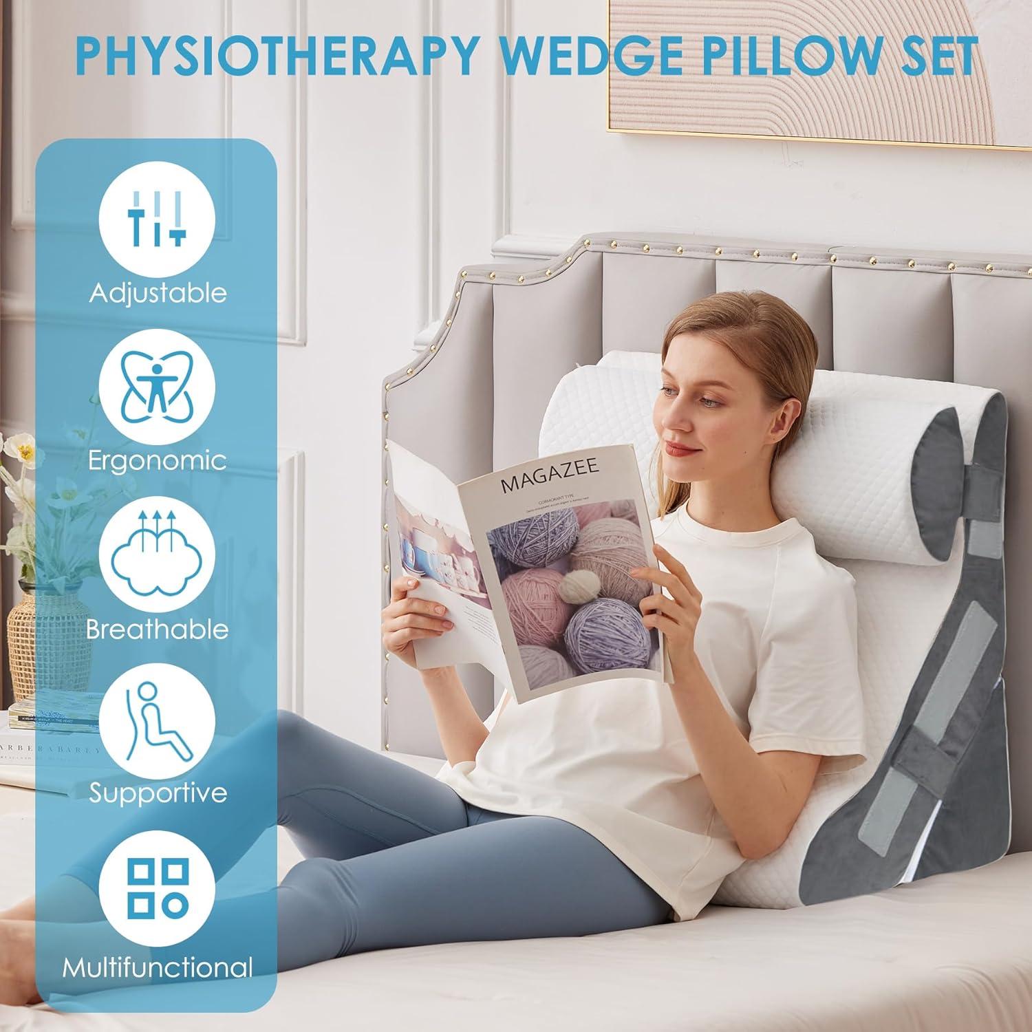 Almohada Cuña Ajustable MEGCXIT 3PCS para Reflujo y Dolor