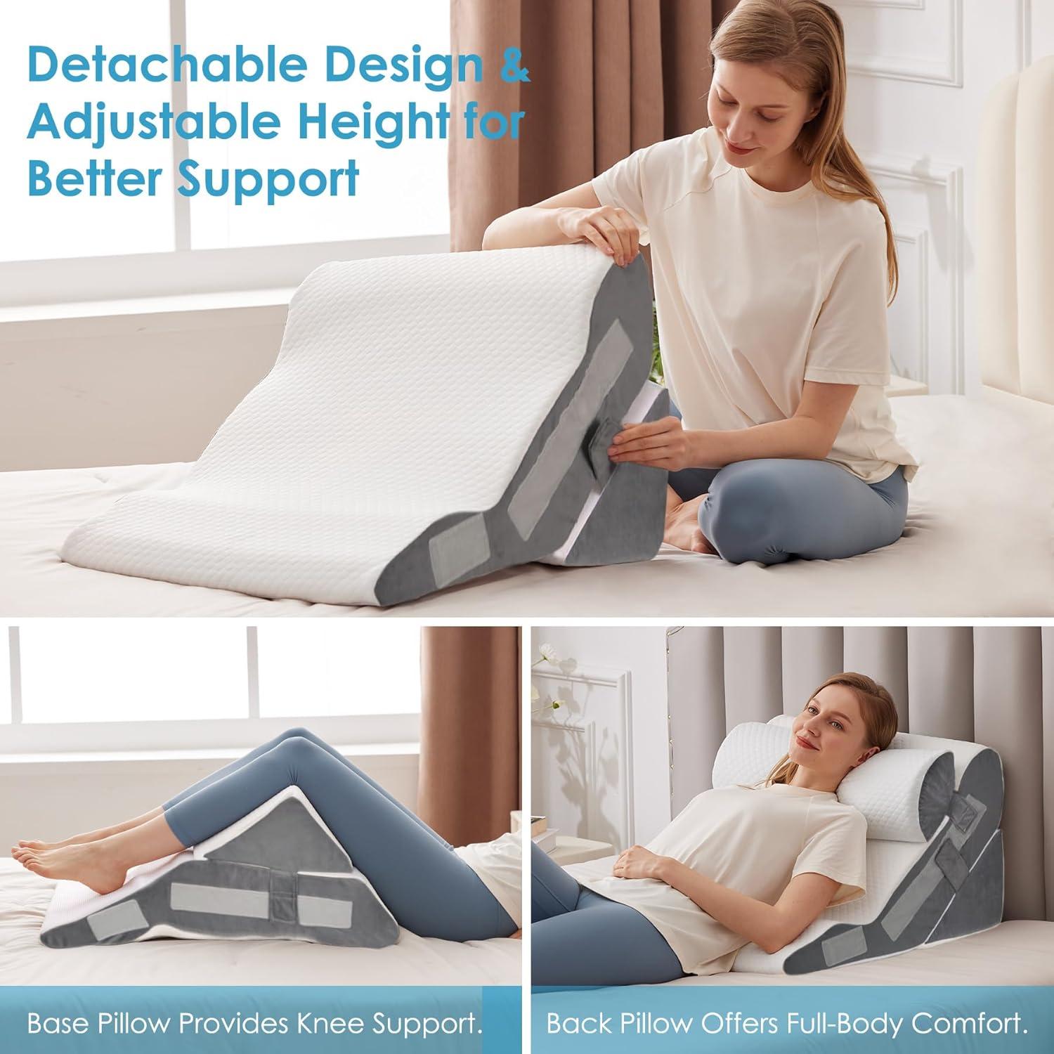 Almohada Cuña Ajustable MEGCXIT 3PCS para Reflujo y Dolor