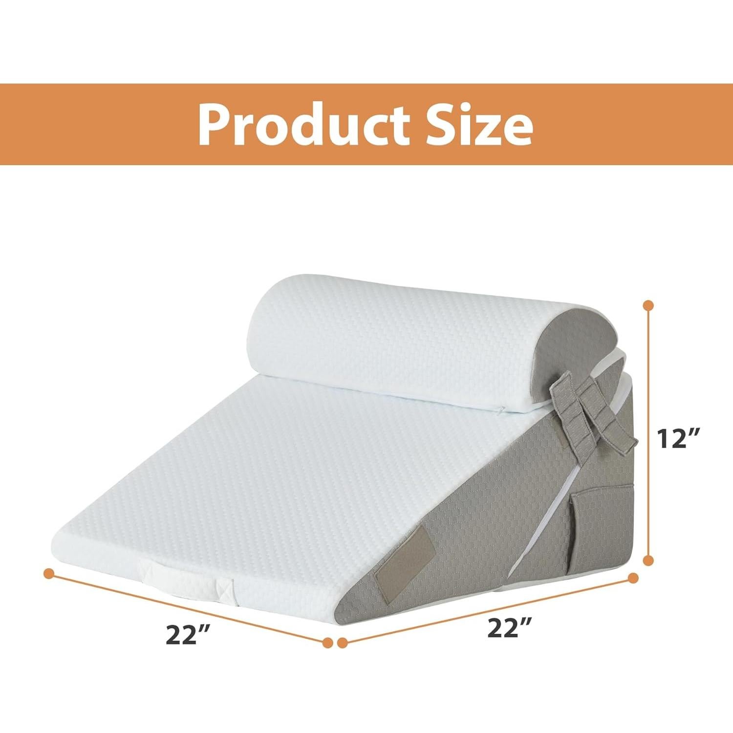 Juego de 3 almohadas en cuña BIEEZZK ajustables 22 cm