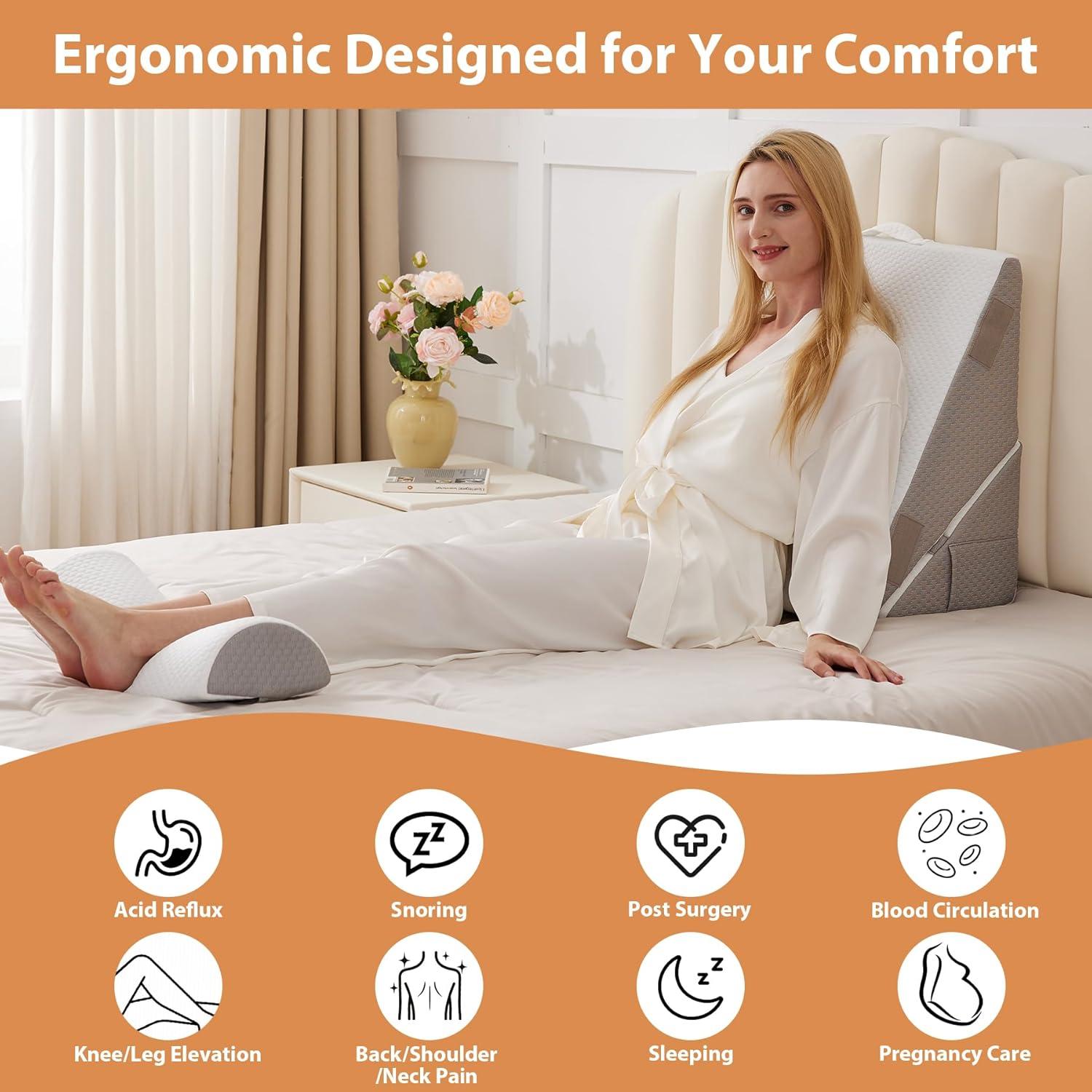 Juego de 3 almohadas en cuña BIEEZZK ajustables 22 cm