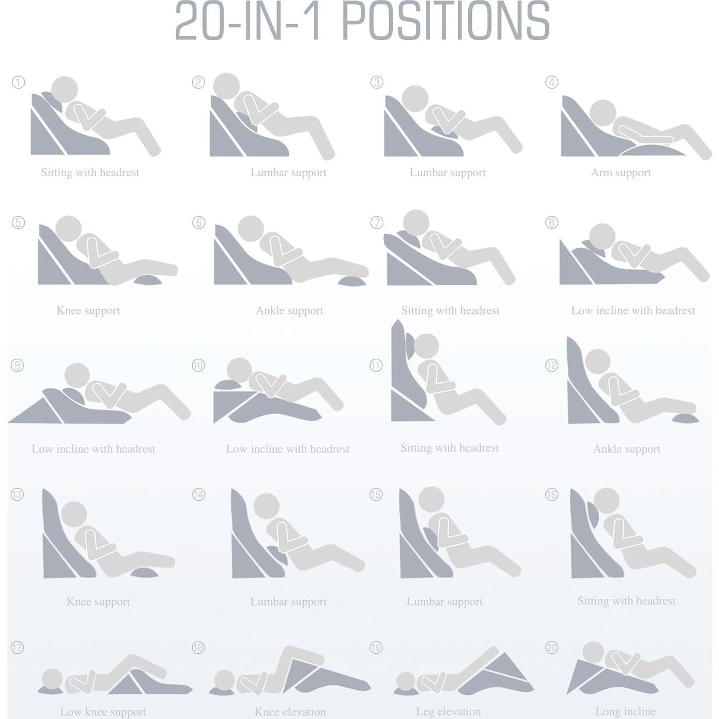 Cojín en cuña ajustable Foamalusion 60 cm para reflujo y ronquidos