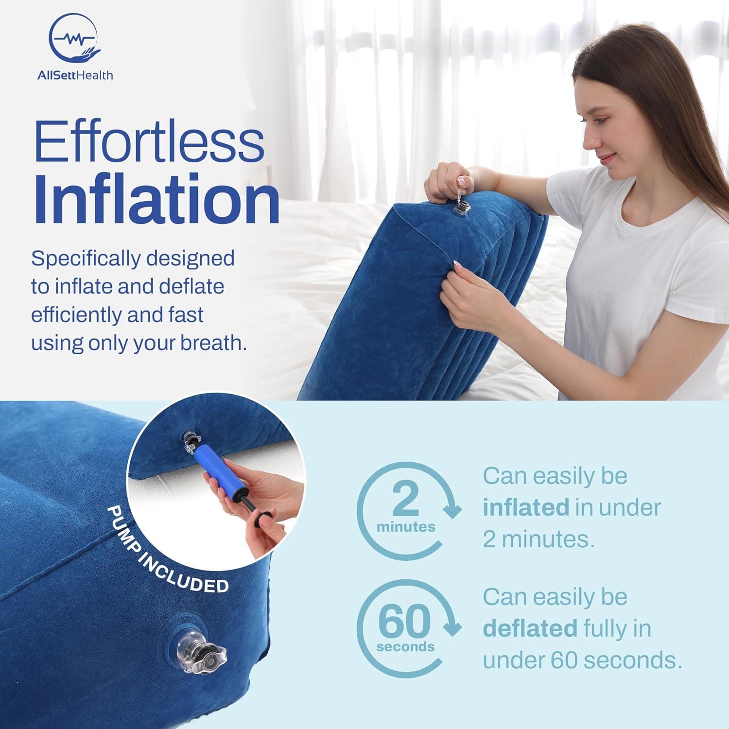 Almohada Inflable en Forma de Cuña AllSett Health 61x58cm