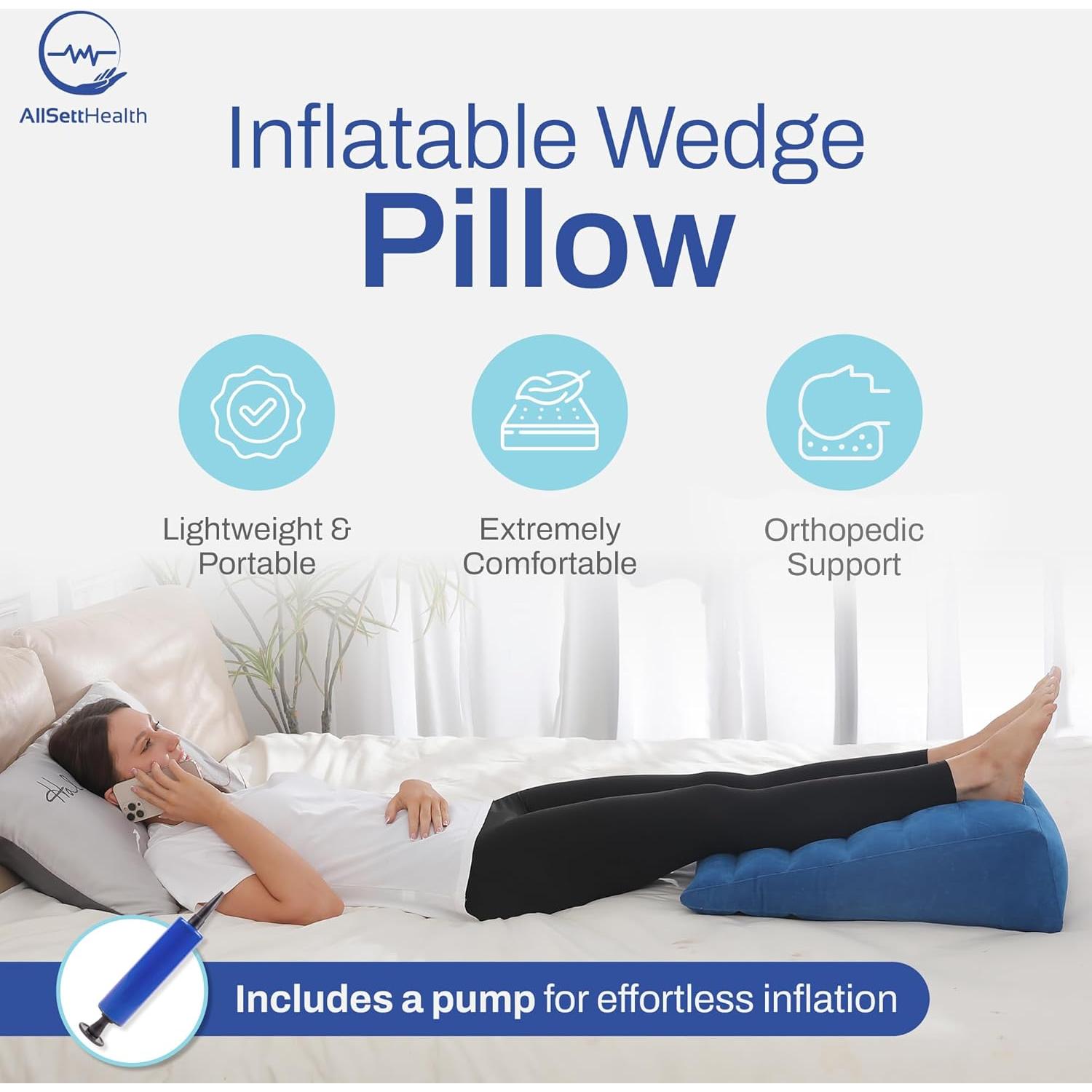 Almohada Inflable en Forma de Cuña AllSett Health 61x58cm