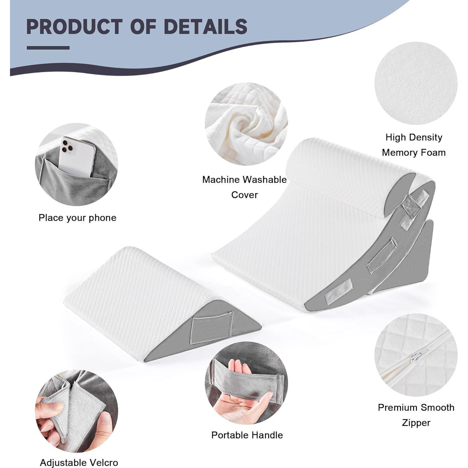 Yojoker Juego de 4 Almohadas Ortopédicas en Cuña 3.99 kg