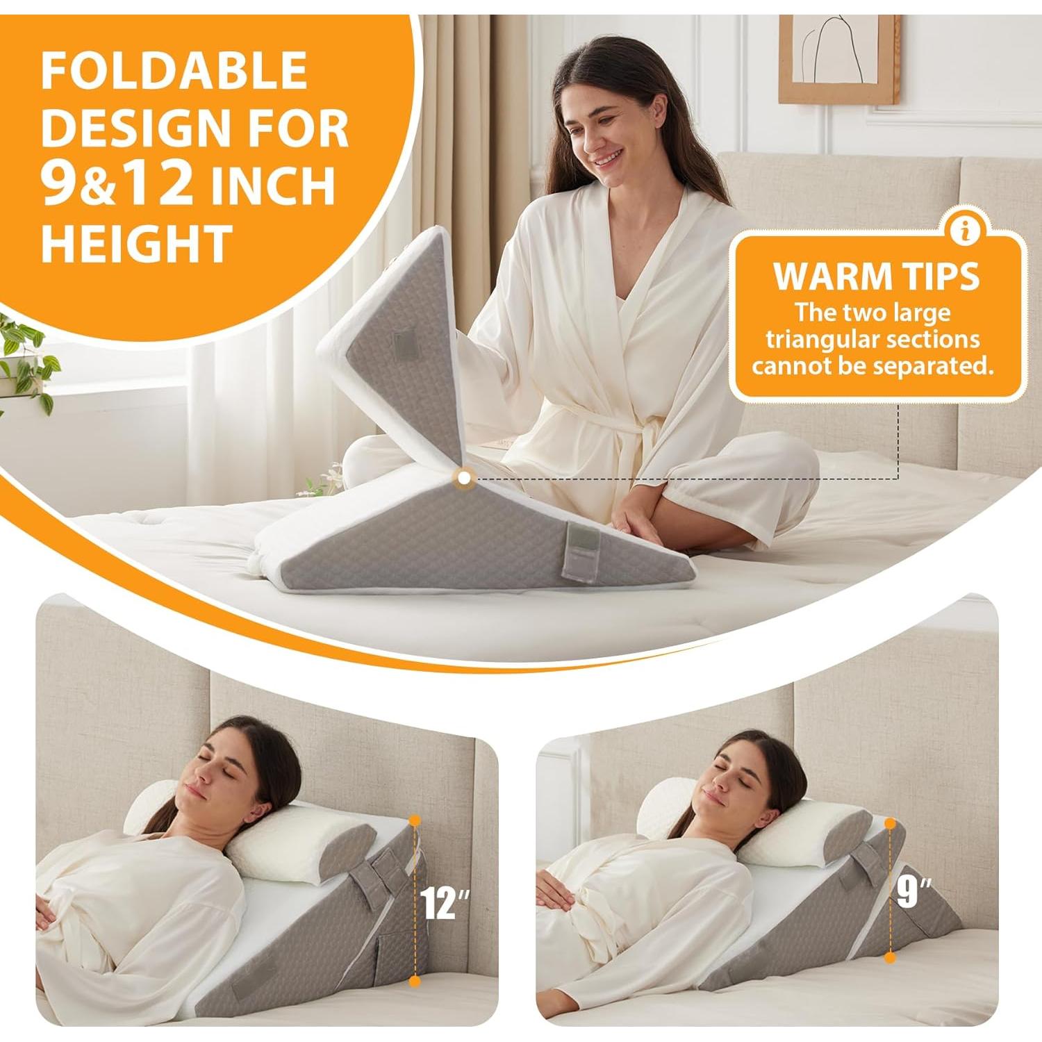 Juego de Almohadas en Cuña Ruqmuis 3 Piezas Ajustable