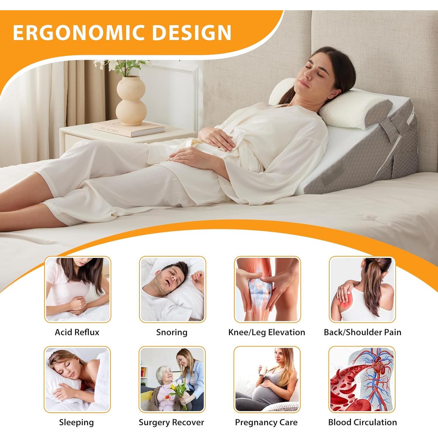 Juego de Almohadas en Cuña Ruqmuis 3 Piezas Ajustable