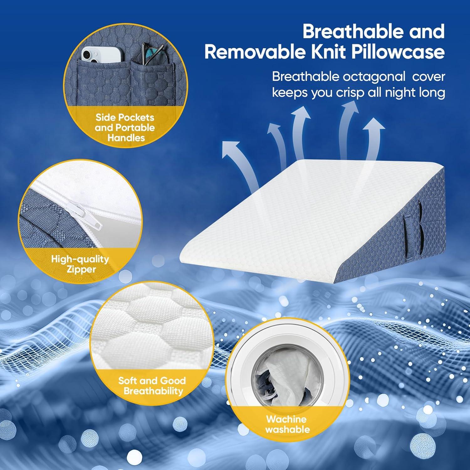 Almohada en Cuña Welzona 30 cm Espuma de Memoria Lavable