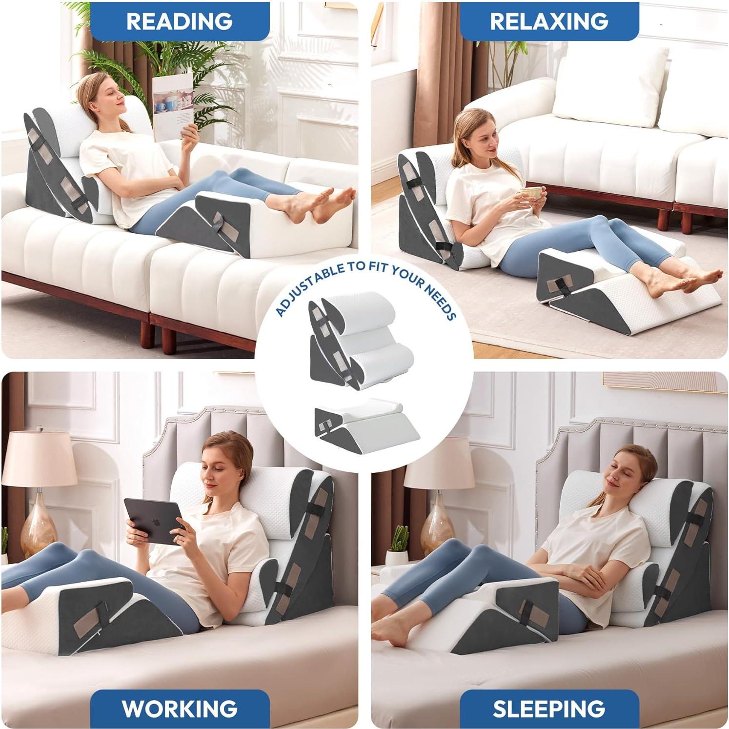 Juego de 6 almohadas en cuña Ahpmeoa para recuperación