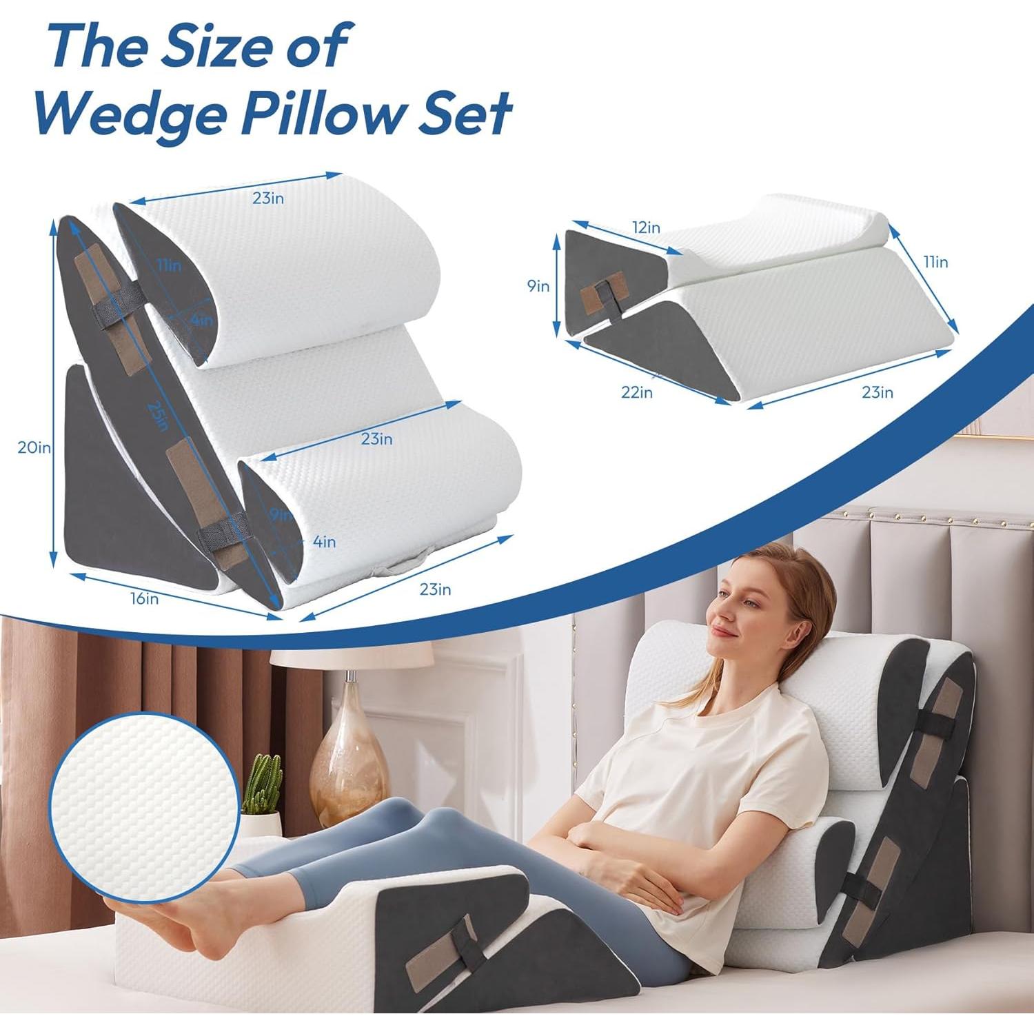 Juego de 6 almohadas en cuña Ahpmeoa para recuperación