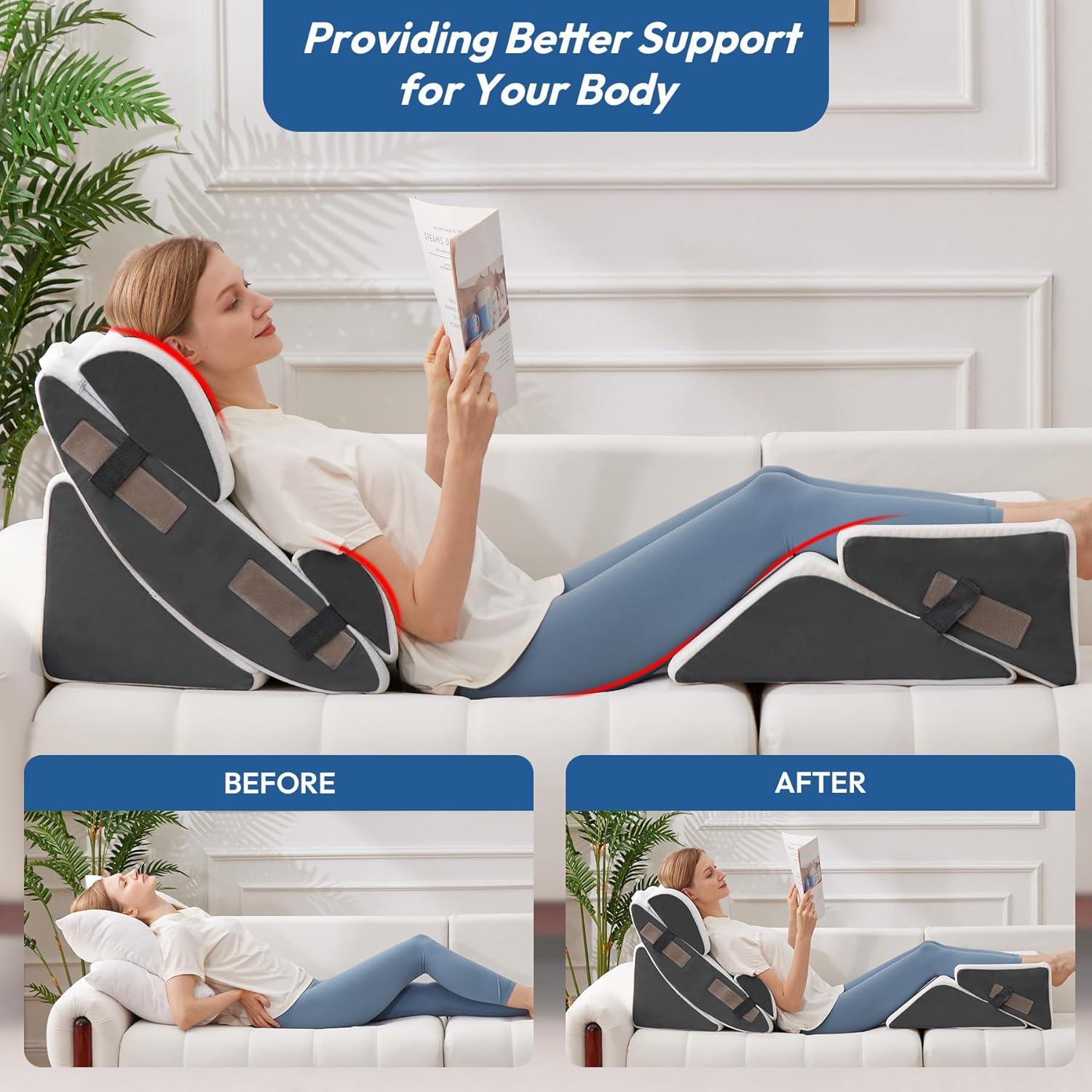 Juego de 6 almohadas en cuña Ahpmeoa para recuperación