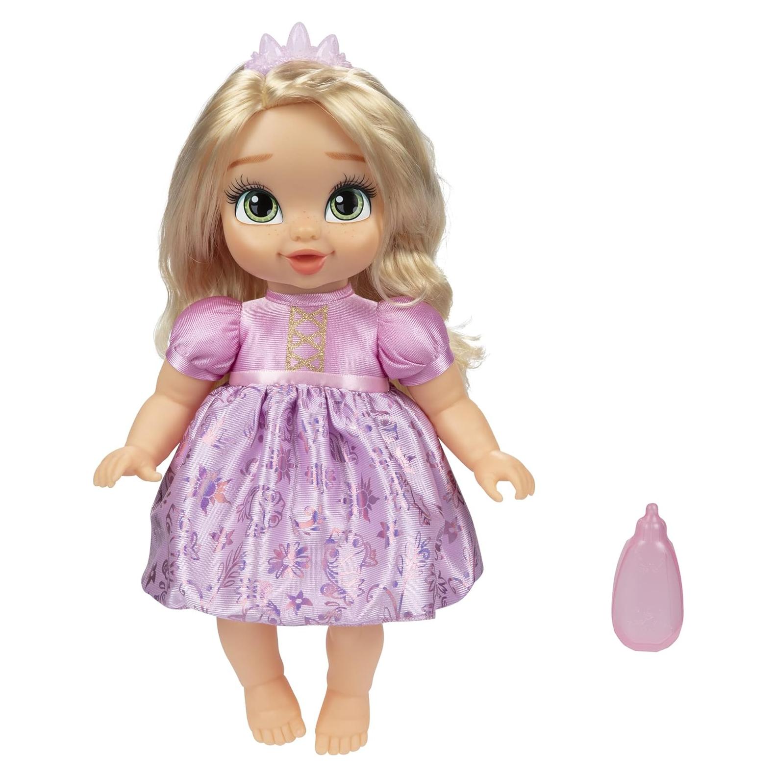 Muñeca Bebé Rapunzel Disney Princess con Biberón y Tiara