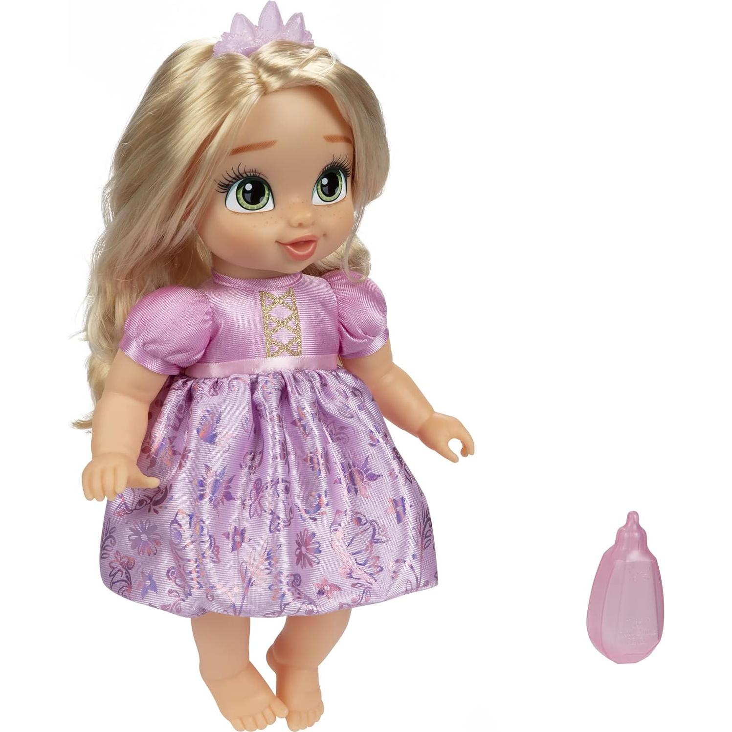 Muñeca Bebé Rapunzel Disney Princess con Biberón y Tiara