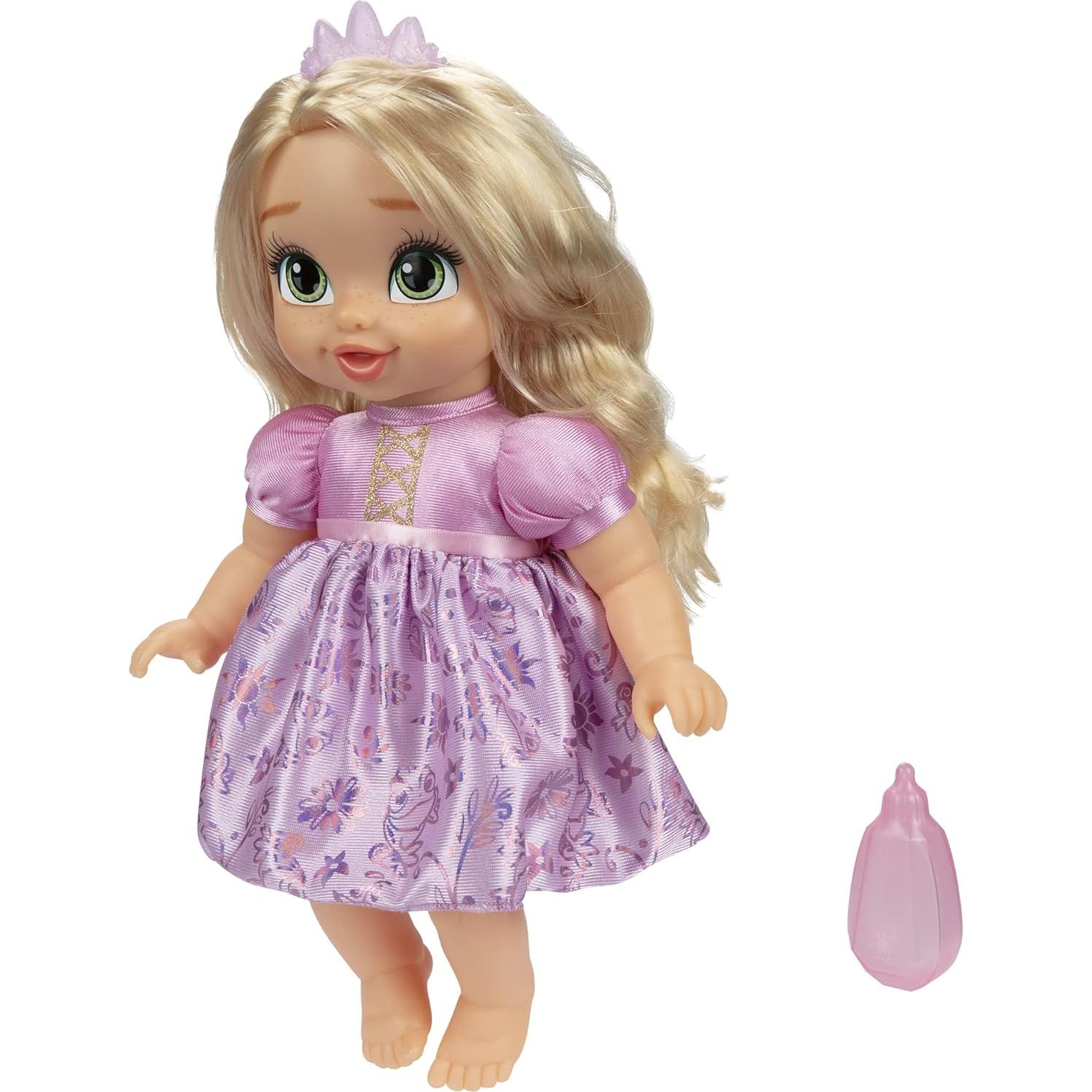 Muñeca Bebé Rapunzel Disney Princess con Biberón y Tiara