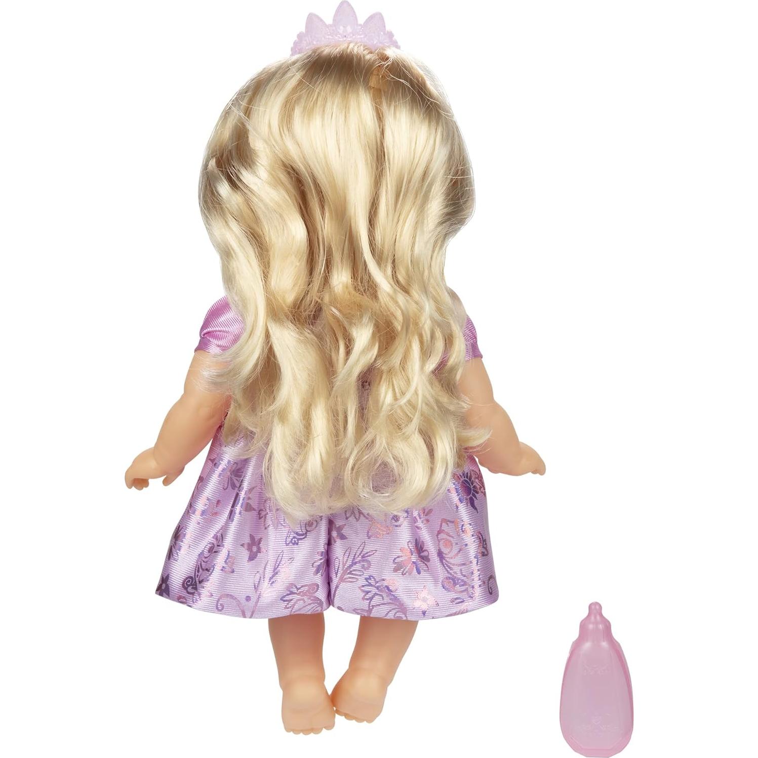 Muñeca Bebé Rapunzel Disney Princess con Biberón y Tiara