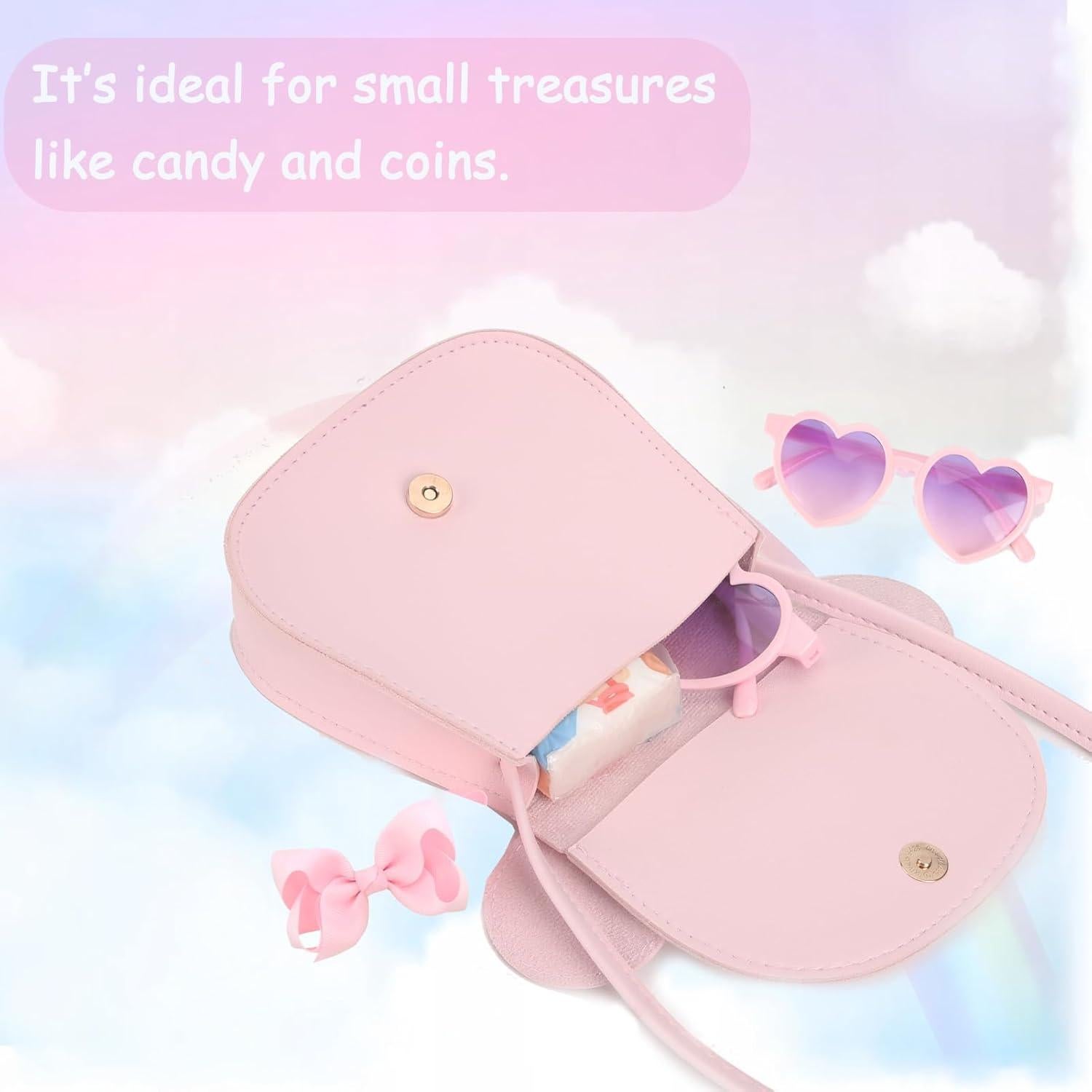 Bolso Cruzado para Niñas Rosa A con Lazo y Gafas