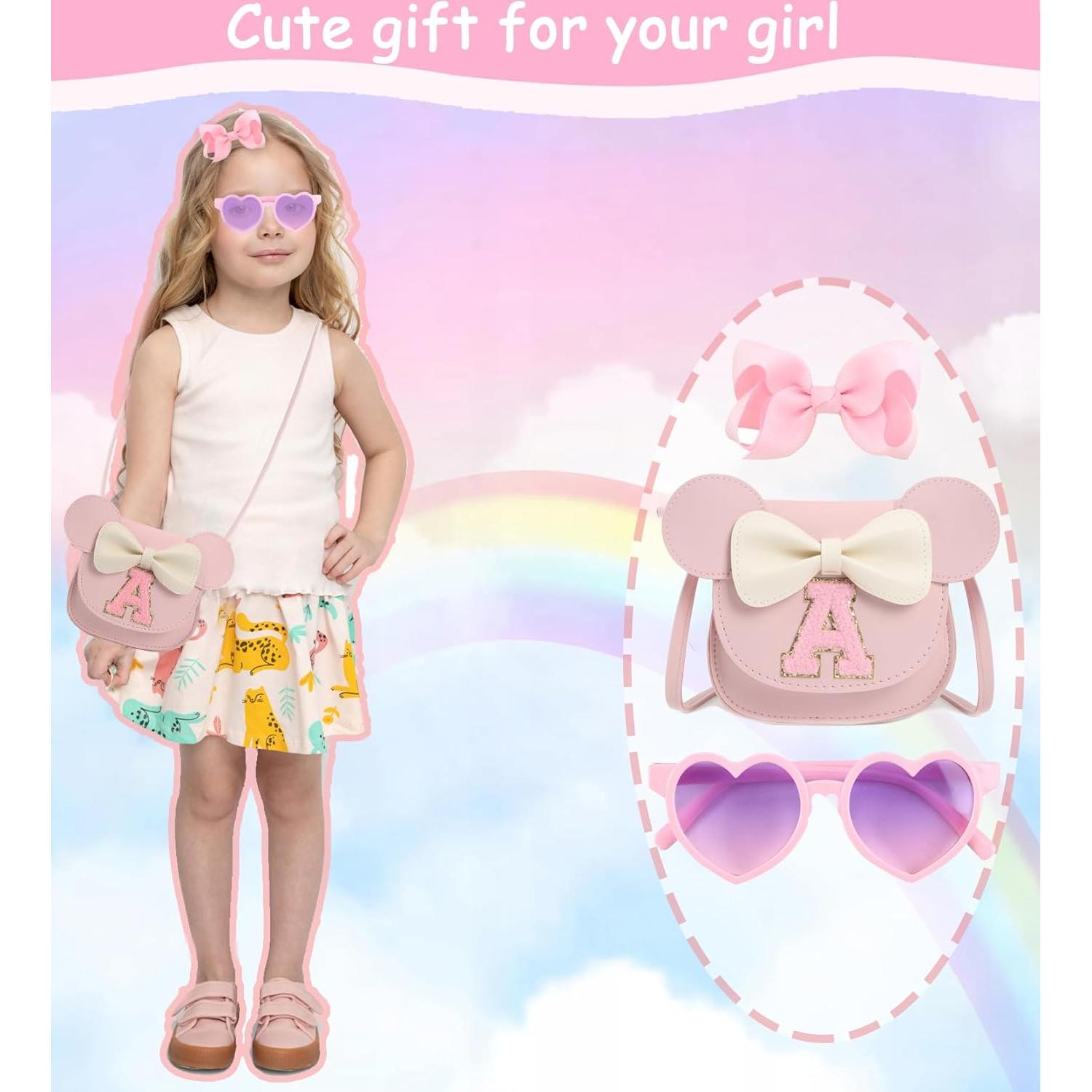 Bolso Cruzado para Niñas Rosa A con Lazo y Gafas