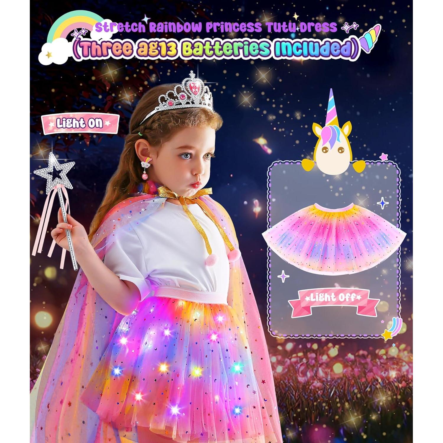 Disfraz de Princesa Iluminada DOLNOW para Niña 3-6 Años