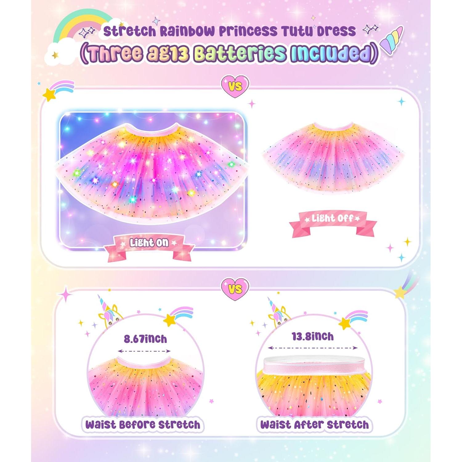 Disfraz de Princesa Iluminada DOLNOW para Niña 3-6 Años