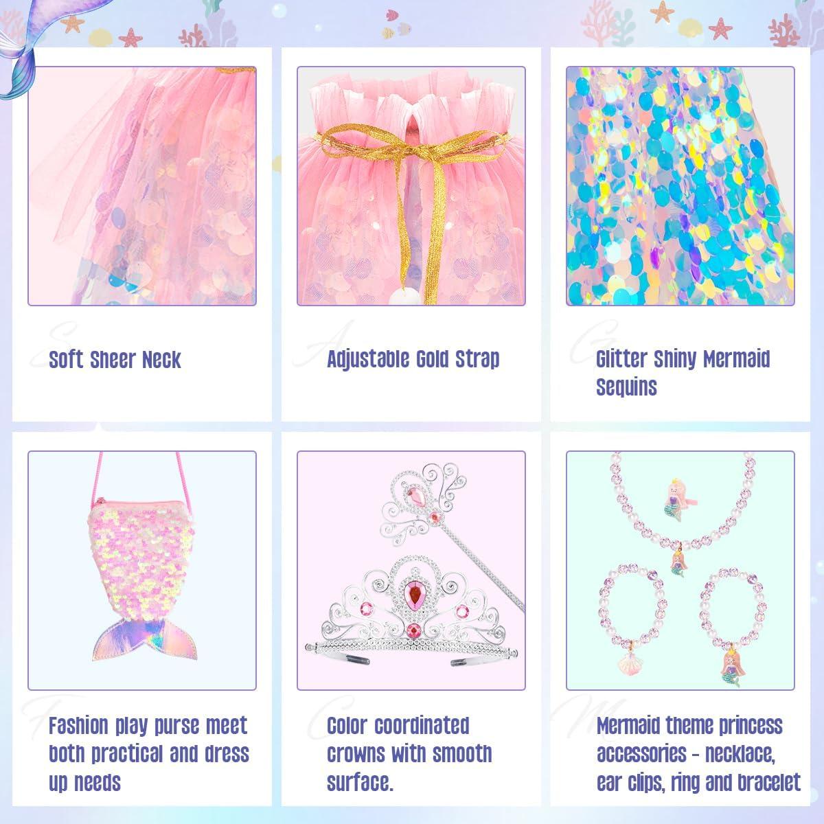 Disfraz de Princesa Meland para Niñas 3-8 Años 11 Piezas