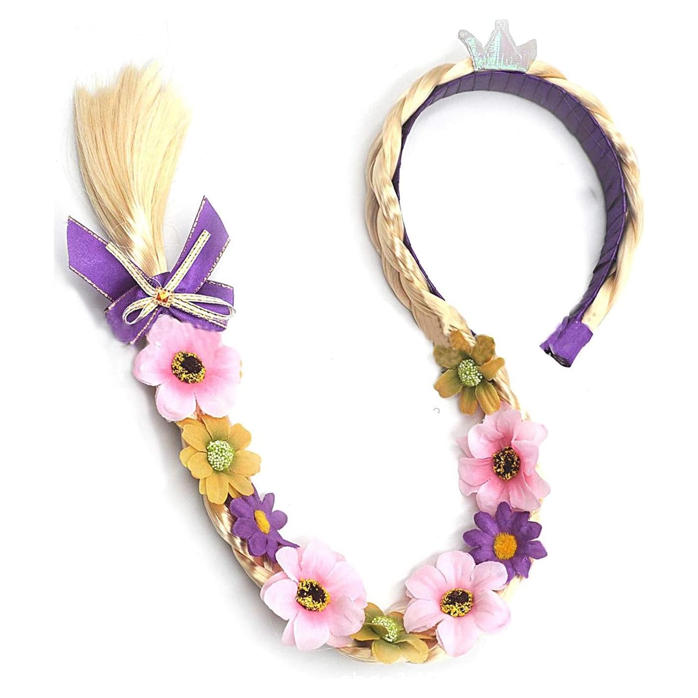 Peluca de Princesa Tatibana Trenzada Larga 73,66 cm Morado