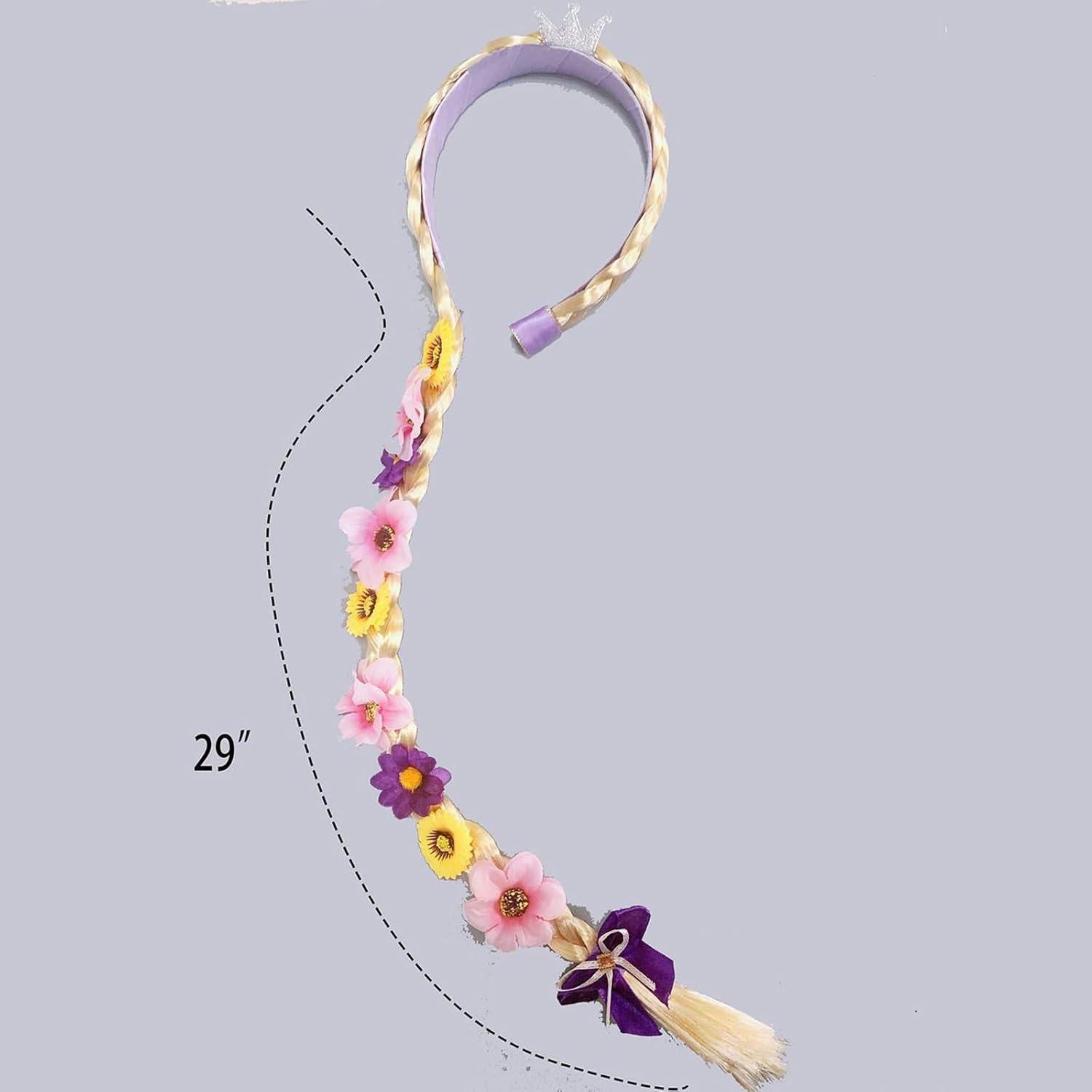 Peluca de Princesa Tatibana Trenzada Larga 73,66 cm Morado