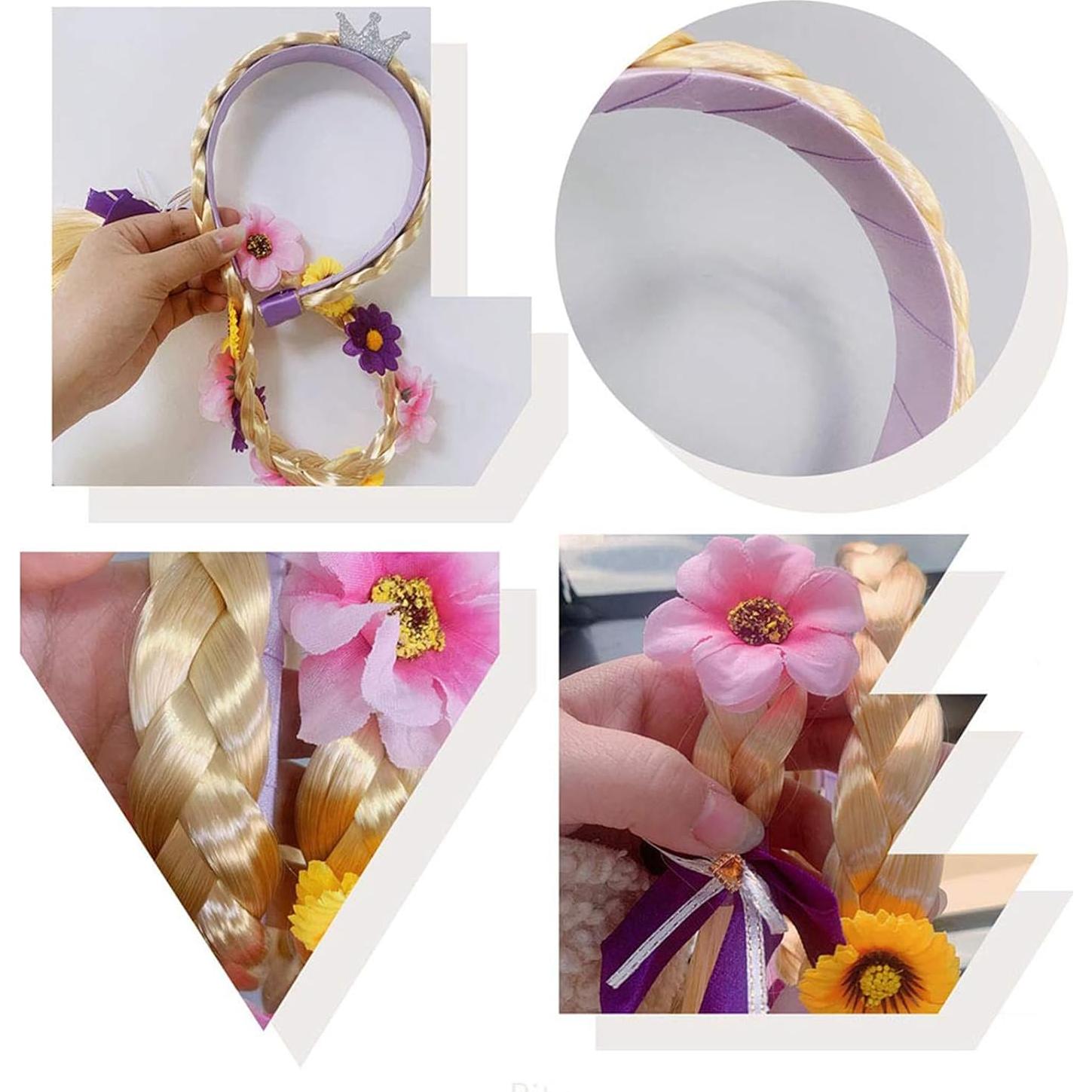 Peluca de Princesa Tatibana Trenzada Larga 73,66 cm Morado