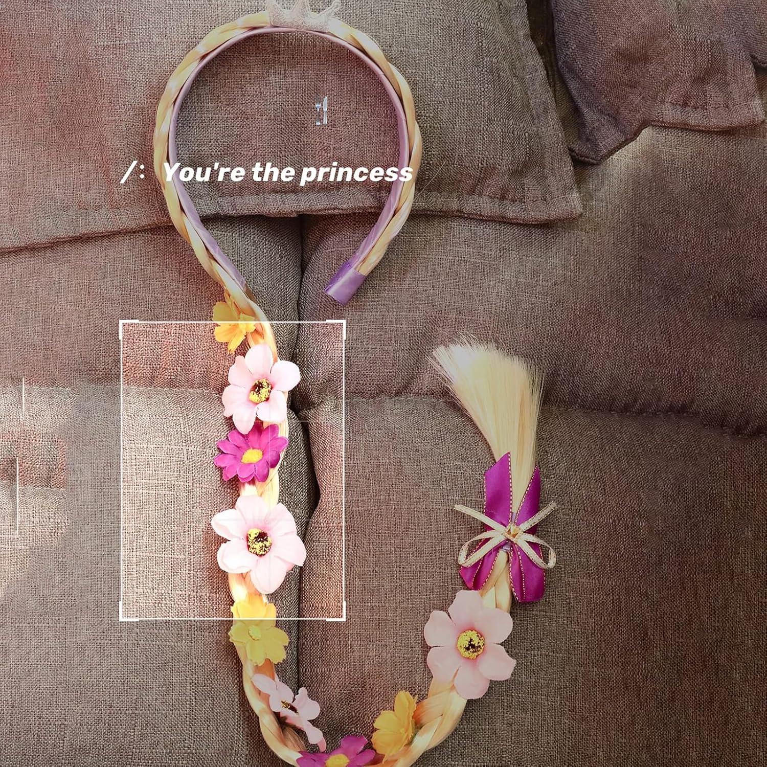 Peluca de Princesa Tatibana Trenzada Larga 73,66 cm Morado