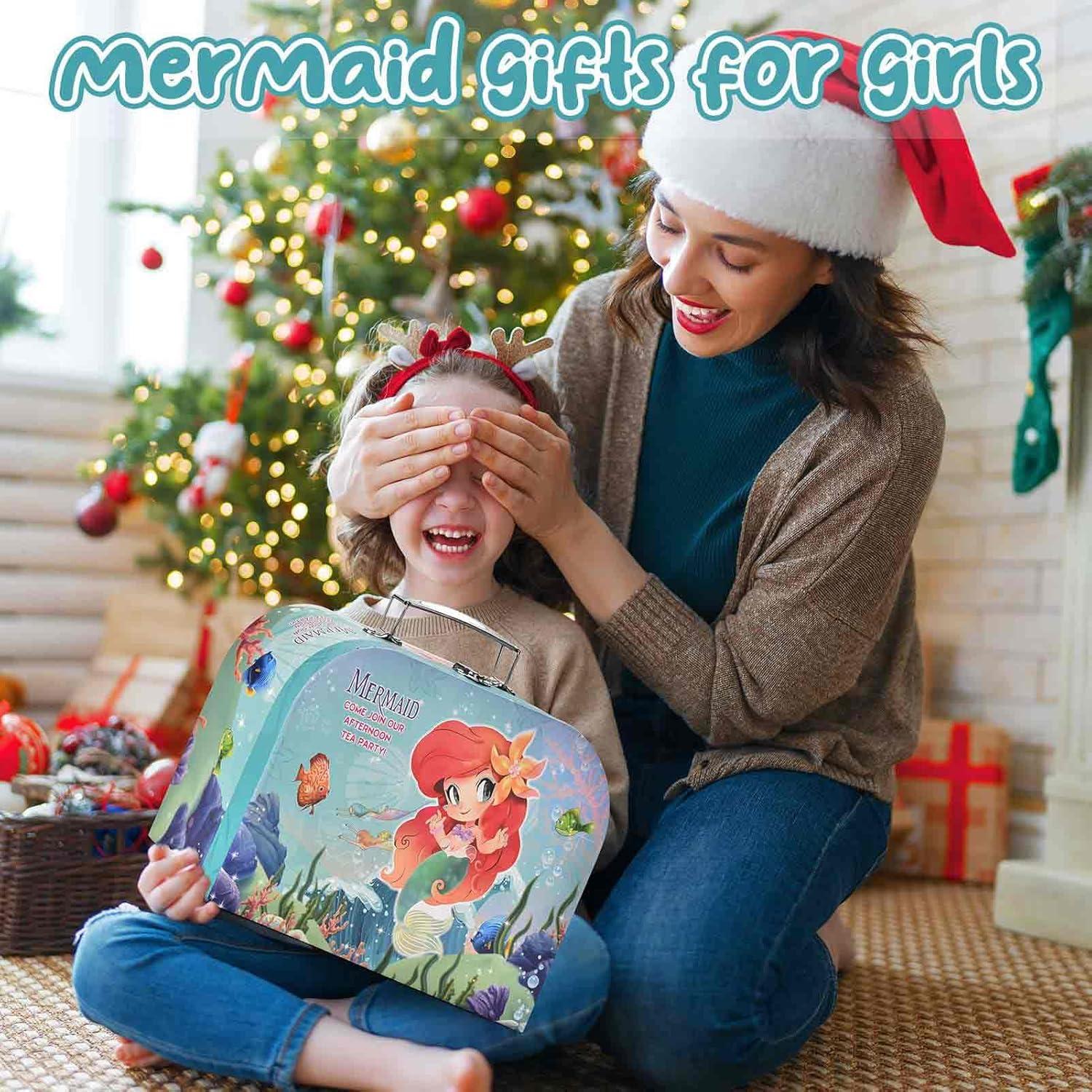 Juego de Té de Sirena QUN HUI para Niñas 3-12 Años